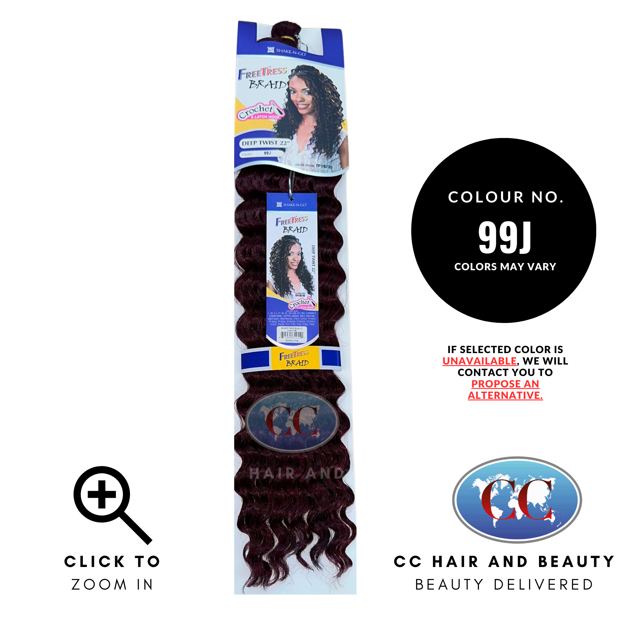 Freetress Synthetic Braid - Deep Twist 22"-colour 99J