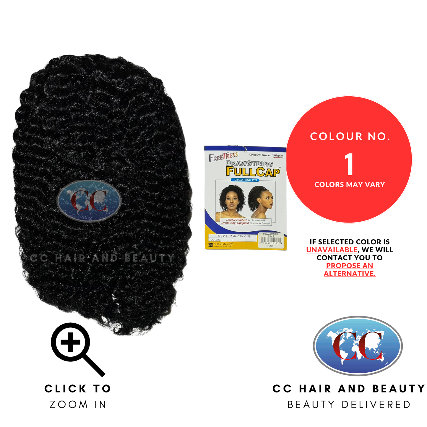 Freetress Synthetic Full Cap Drawstring Wig - Jamaican Girl-Colour 1