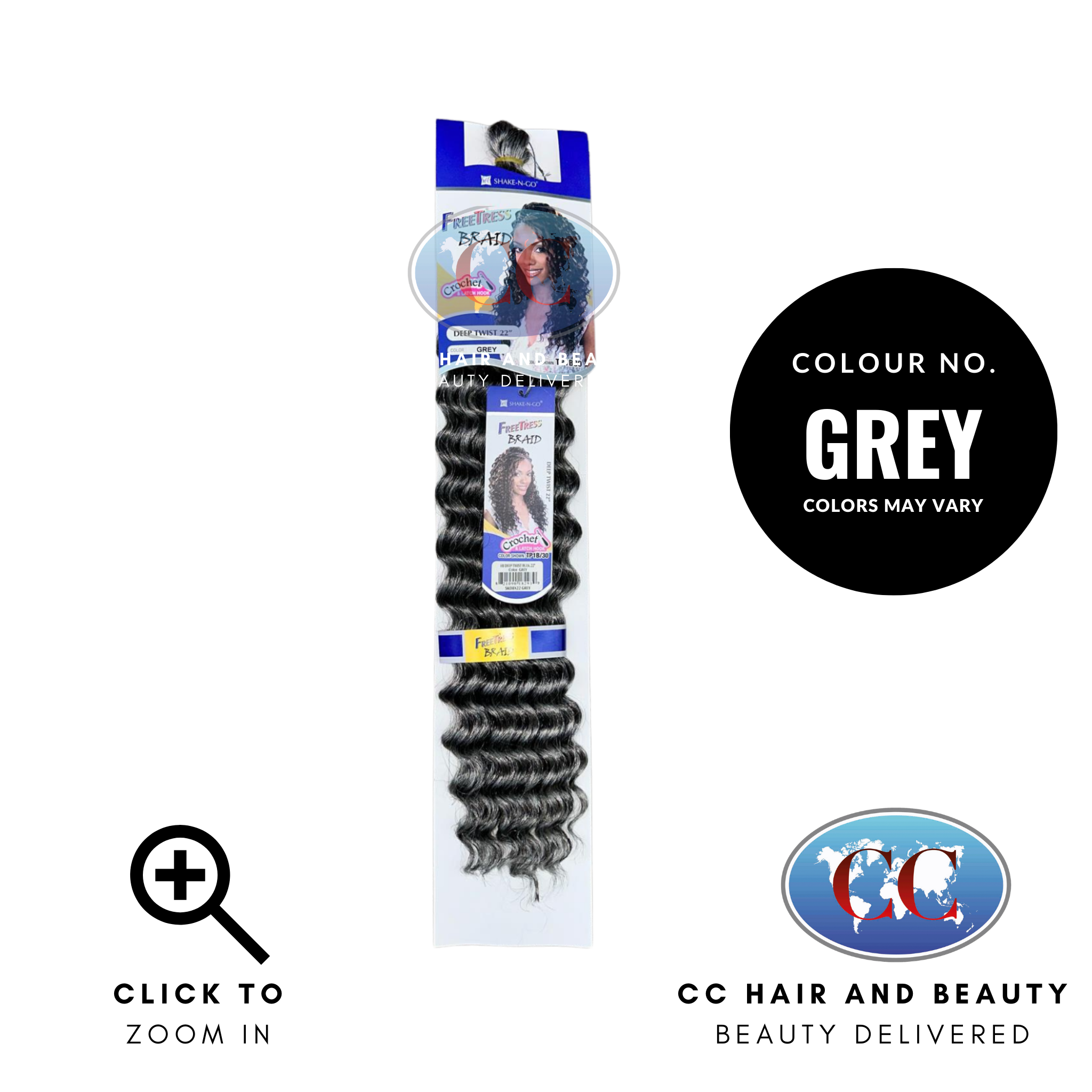 Freetress Synthetic Braid - Deep Twist 22"-colour GREY