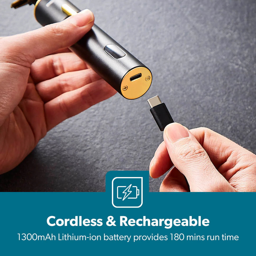 Geepas 3-In-1 Black and Gold Prestige Rechargeable Shaver