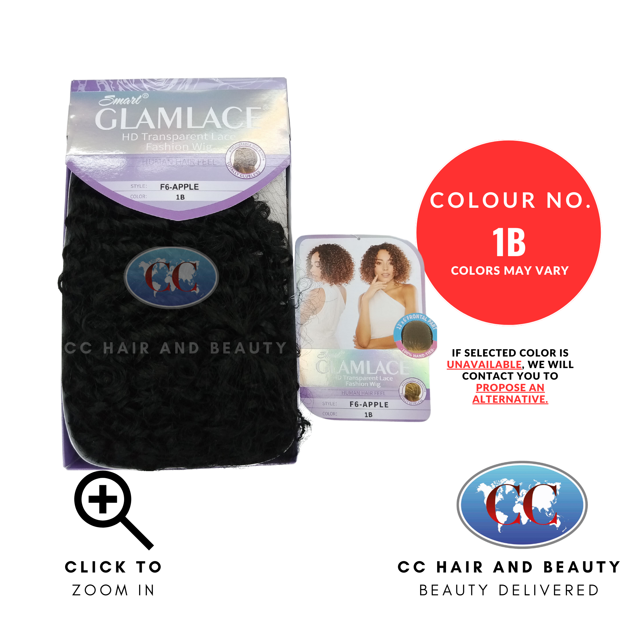 Smart Glamlace HD Transparent 13x6 Lace Fashion Wig Apple- colour 1B