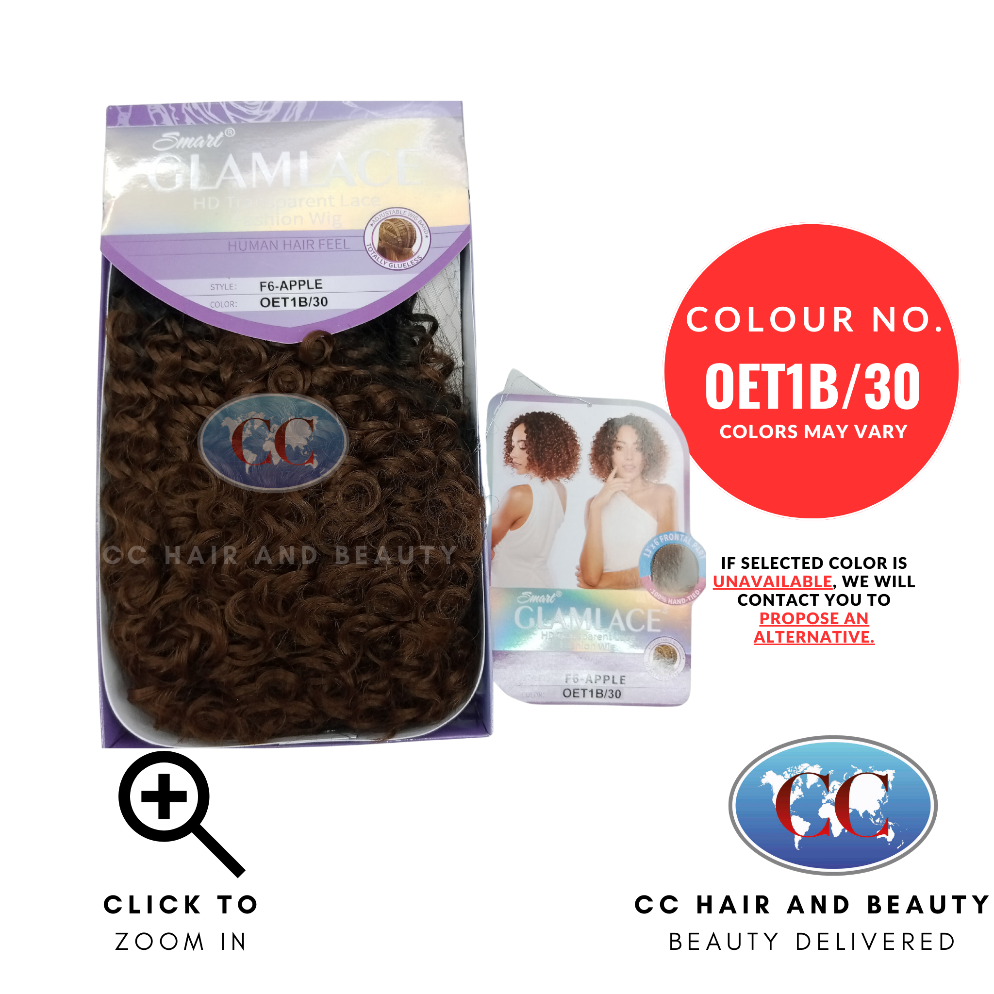 Smart Glamlace HD Transparent 13x6 Lace Fashion Wig Apple- colour OET1B/30