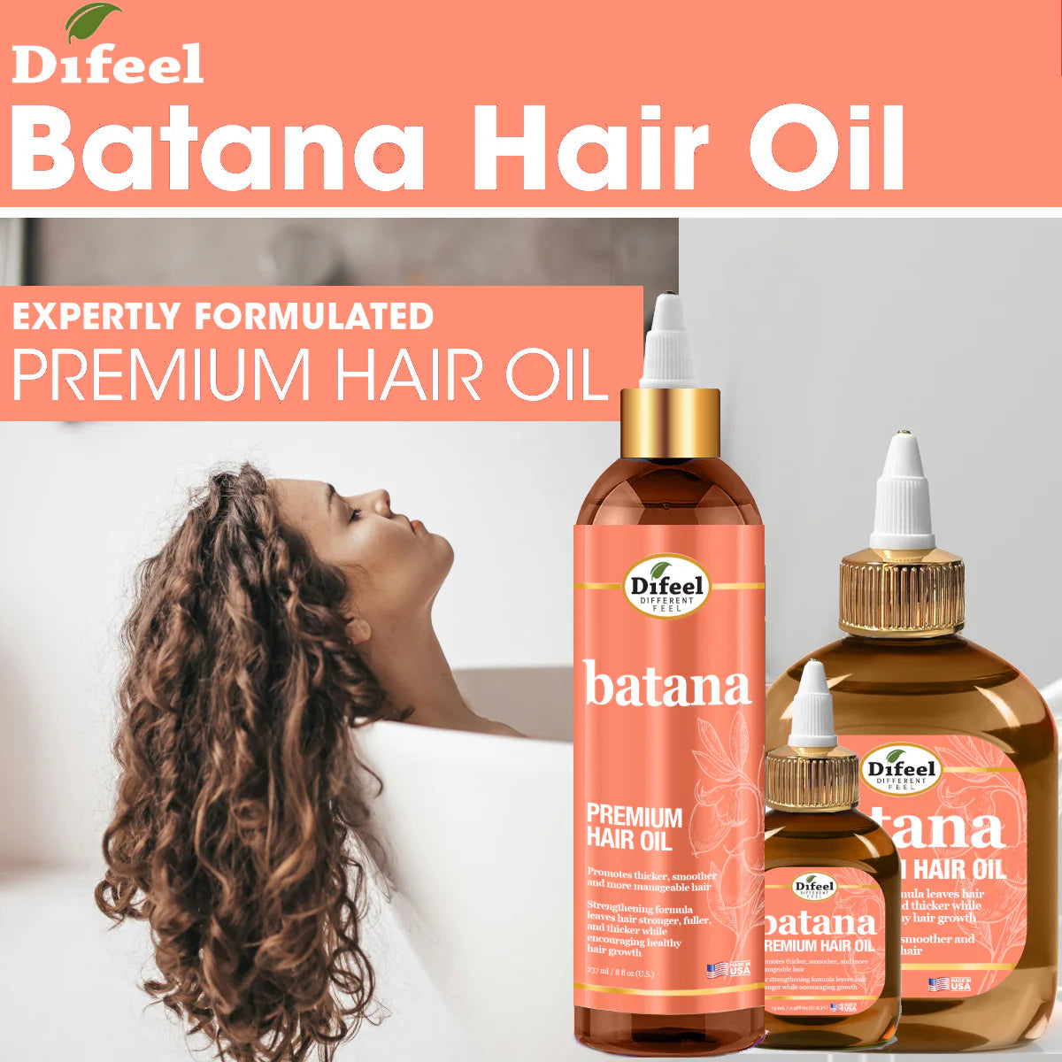 Difeel Batana Premium Hair Oil 8 Ounces