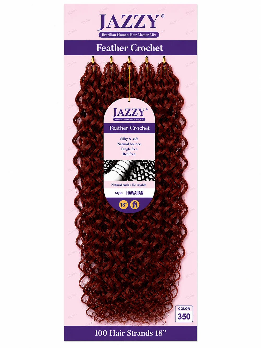 JAZZY Feather Crochet Hair Brazilian Human Hair Blend Crochet - Hawaiian 18"