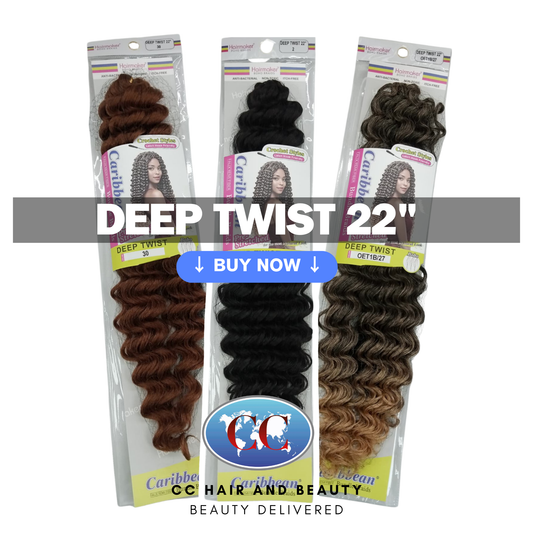 Hair Maker Boho Braids Crochet Styles Caribbean  Pre-Stretched Deep Twist 22"
