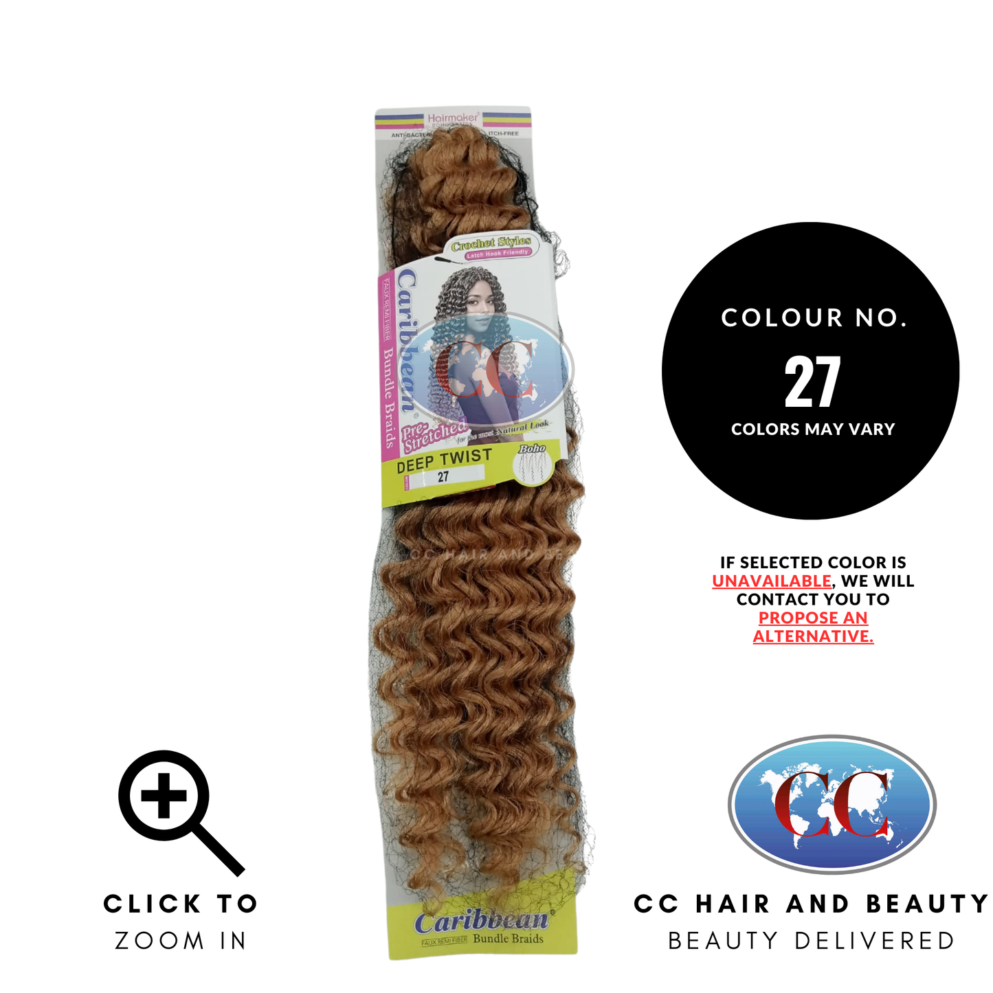 Hair Maker Boho Braids Crochet Styles Caribbean  Pre-Stretched Deep Twist 22"-Color-27