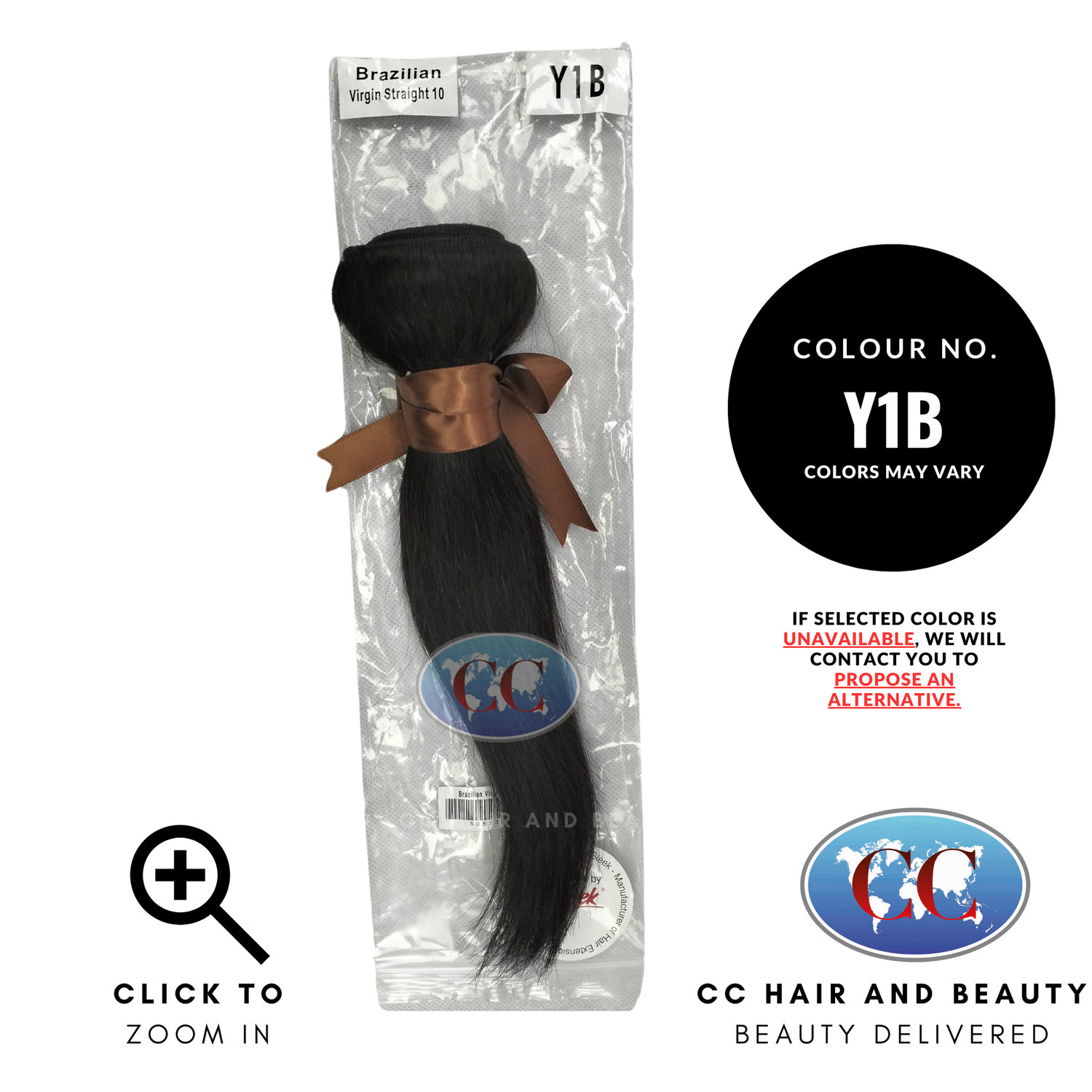 Hair by Sleek 100%Brazilian Virgin Straight Hair - Natural Color -Y1B- 10''