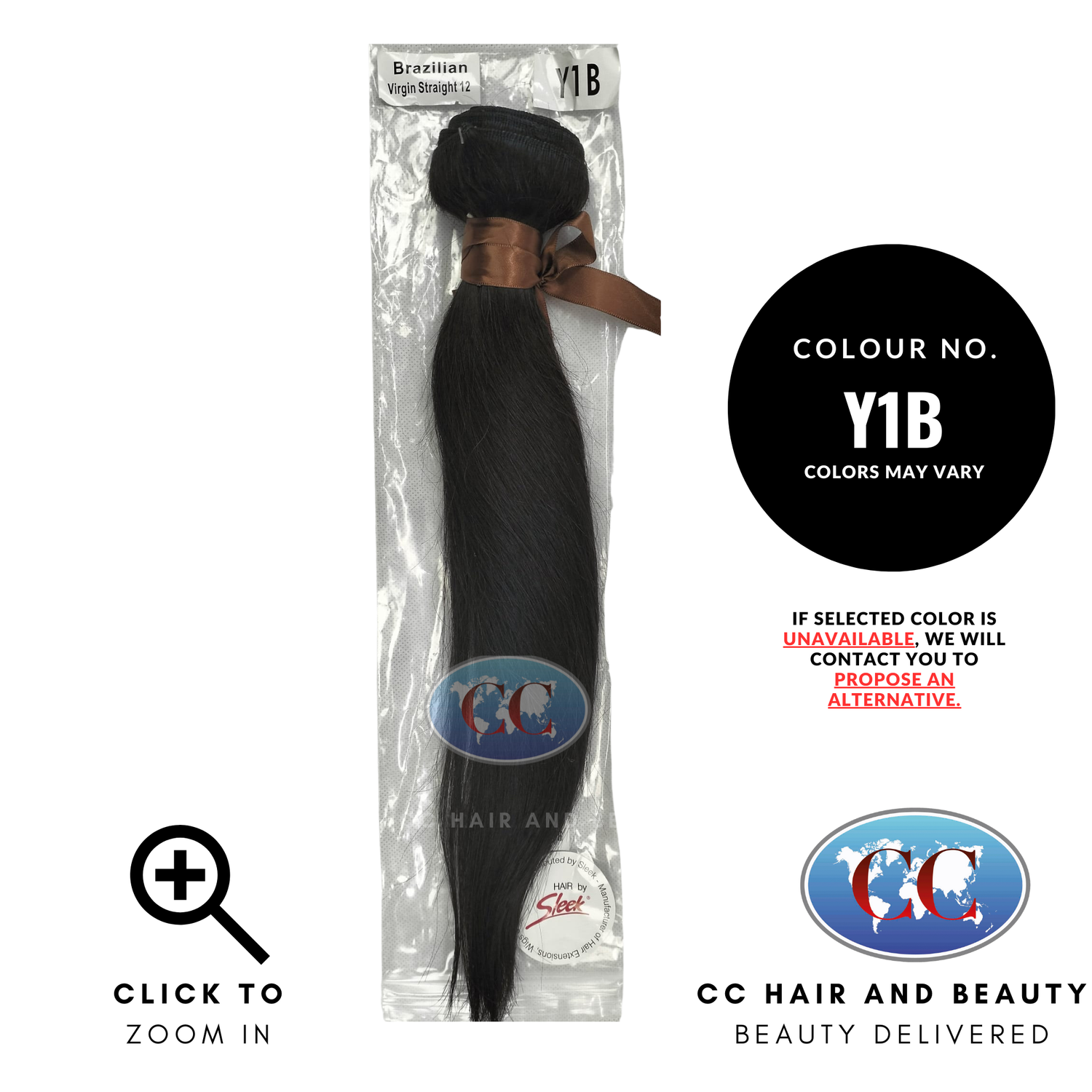Hair by Sleek 100%Brazilian Virgin Straight Hair - Natural Color -Y1B- 12''