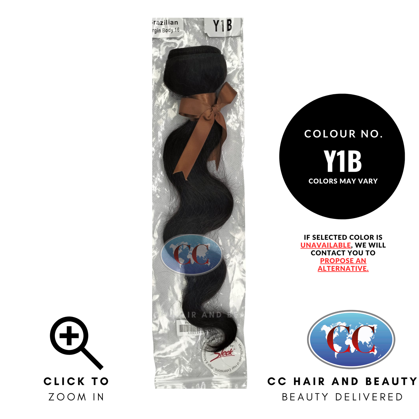 Hair by Sleek 100%Brazilian Virgin Straight Hair - Natural Color -Y1B- 16