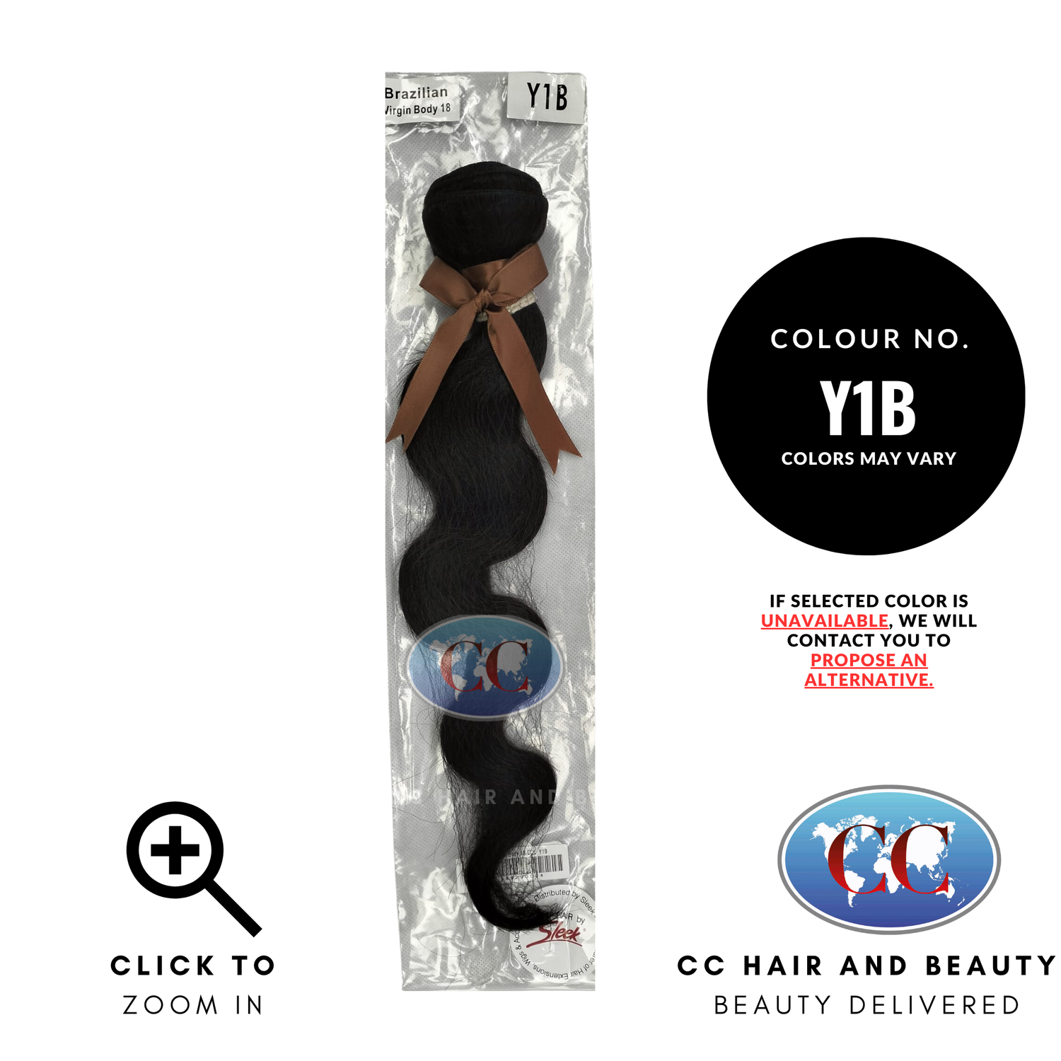 Hair by Sleek 100%Brazilian Virgin Straight Hair - Natural Color -Y1B- 18