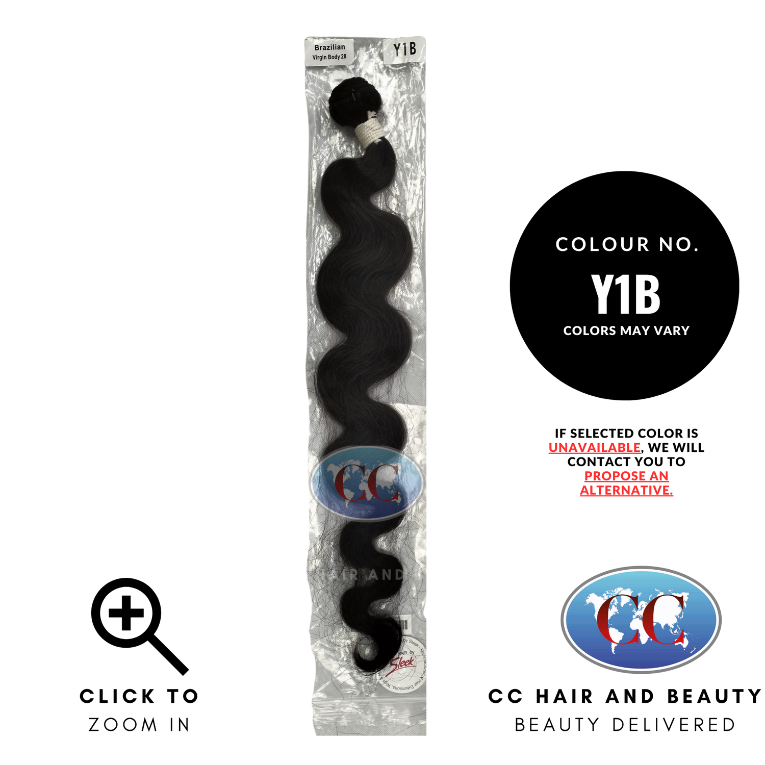 Hair by Sleek 100%Brazilian Virgin Straight Hair - Natural Color -Y1B- 28