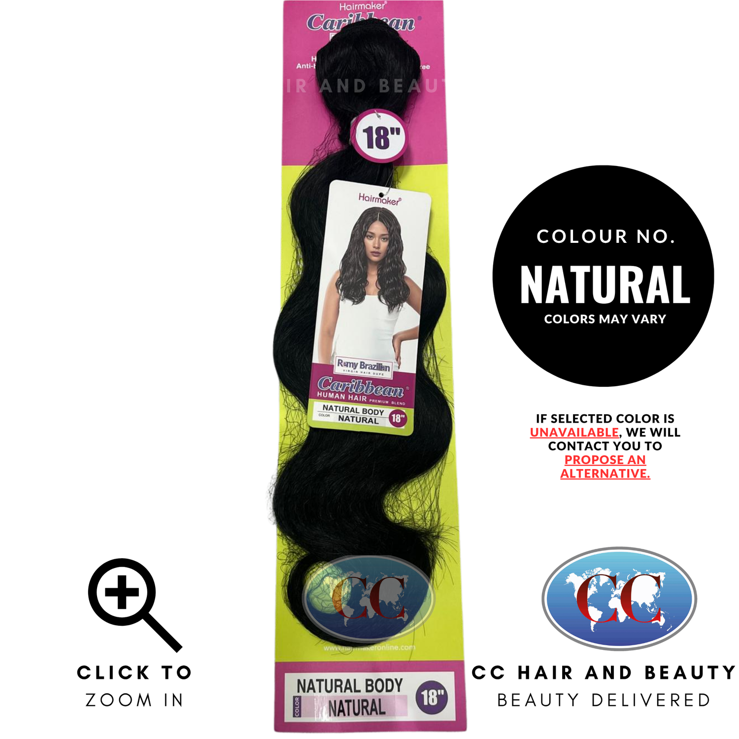 Hairmaker Brazilian Human Hair Premium Blend Natural Body Weave 18" - NATURAL