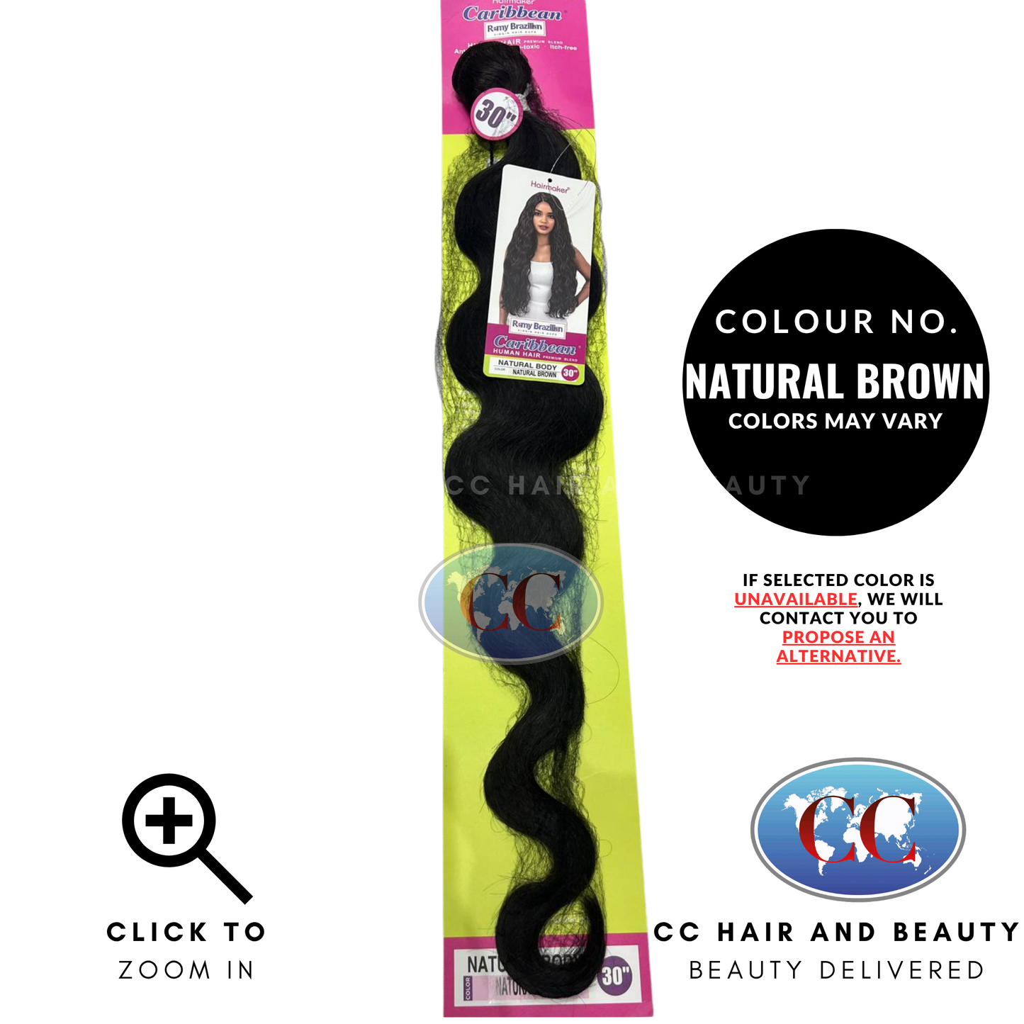 Hairmaker Brazilian Human Hair Premium Blend Natural Body Weave 30"- NATURAL BROWN