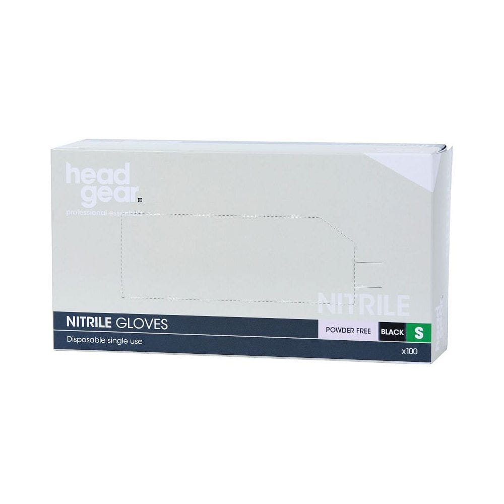 Head Gear Nitrile Gloves Box Of 100 Pcs Black