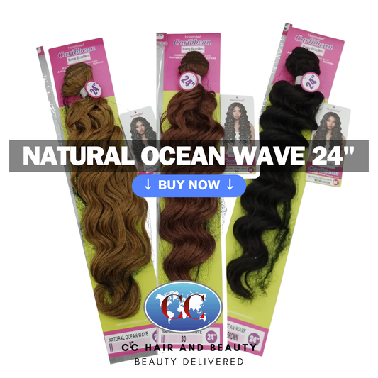 Human Hair Premium Blend-NATURAL OCEAN WAVE 24"