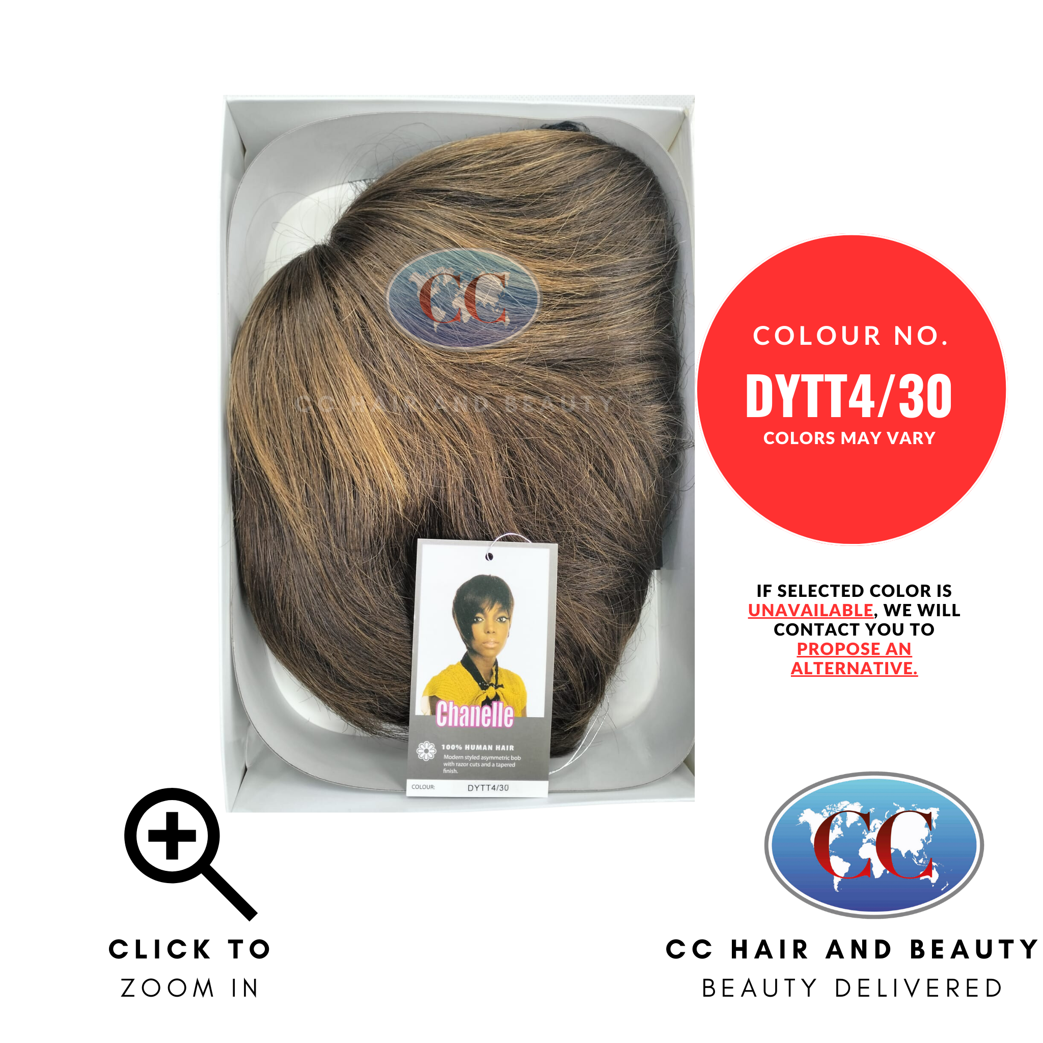 Sleek Human Hair Wig Fashion - Chanelle Wig-Colour DYTT4/30