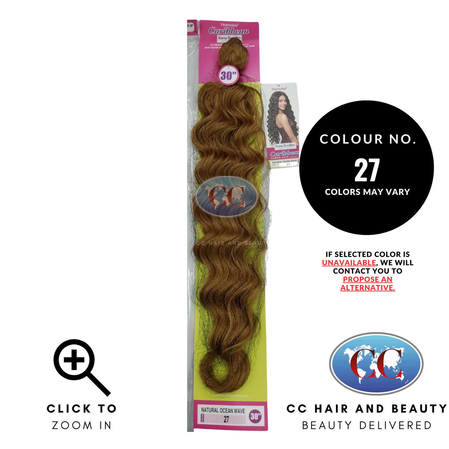 Human Hair Premium Blend-NATURAL OCEAN WAVE 30"-Color-27