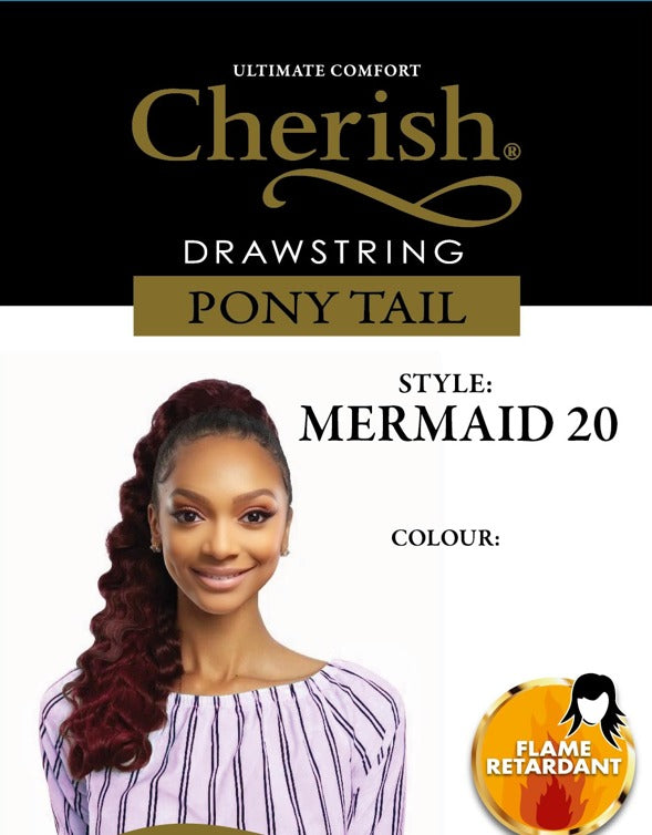 Cherish Drawstring Ponytail - MERMAID 20 "