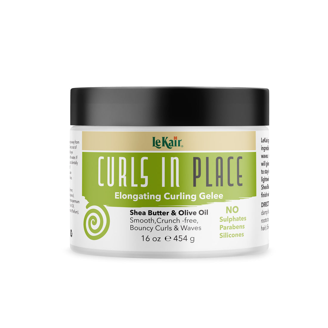 LeKair Curls In Place Elongating Curling Gelee 16oz tub for natural curly and coily hair