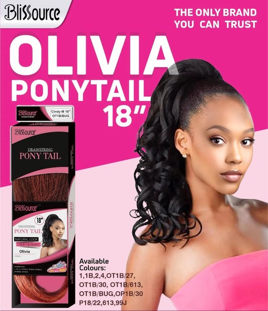 Blissource Drawstring Ponytail 18" - Olivia