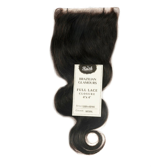 Rush Unique & Original Brazilian Glamour 4x4 Full Lace Closure With Baby Hair - Body Wave