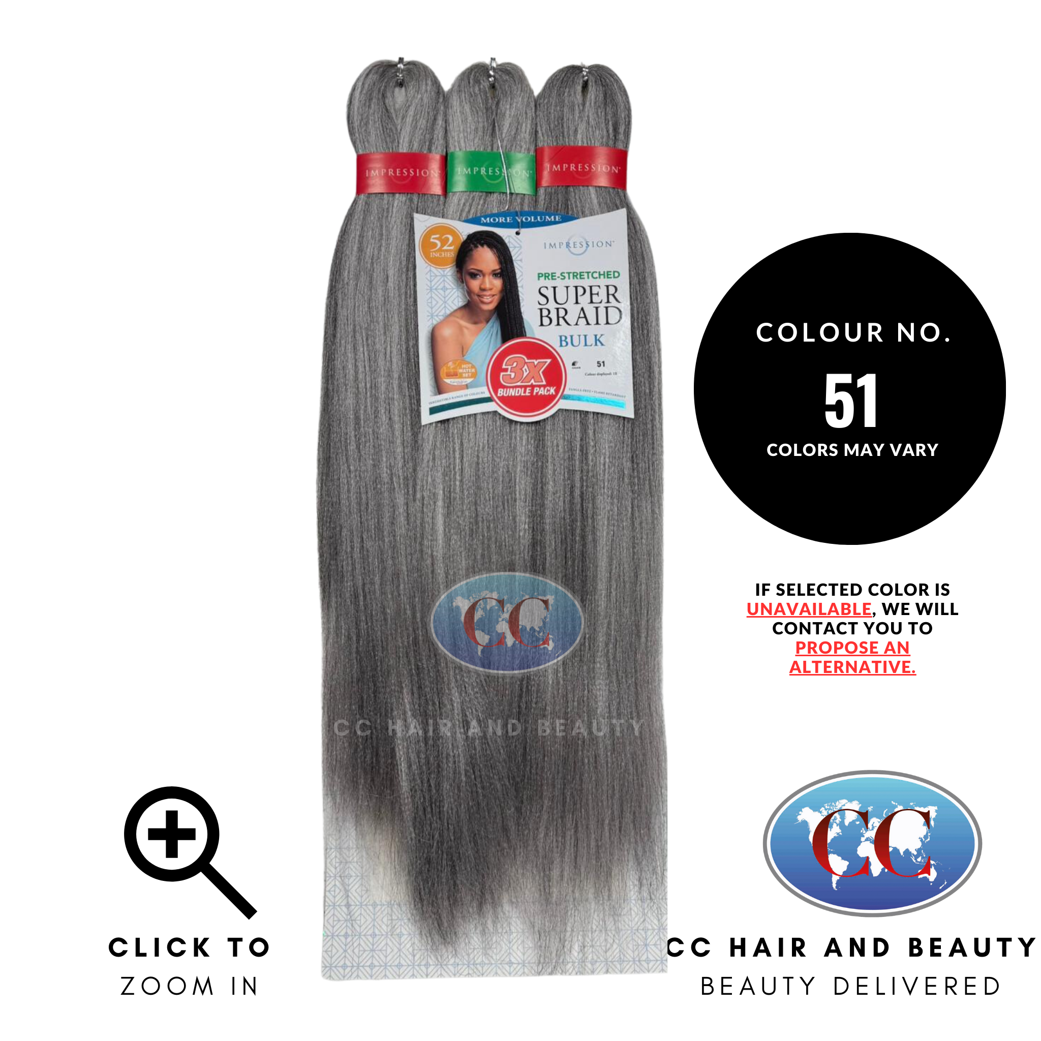 Impression Super Braid Bulk 52" Inches Pre Stretched 3X Value Pack-Colour 51