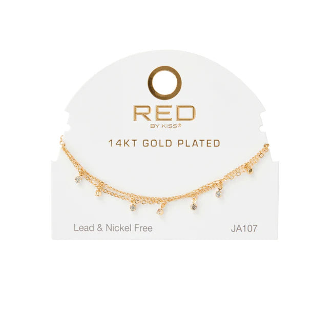 Red By kiss 14 KT Gold Plated  Anklet - JA107G