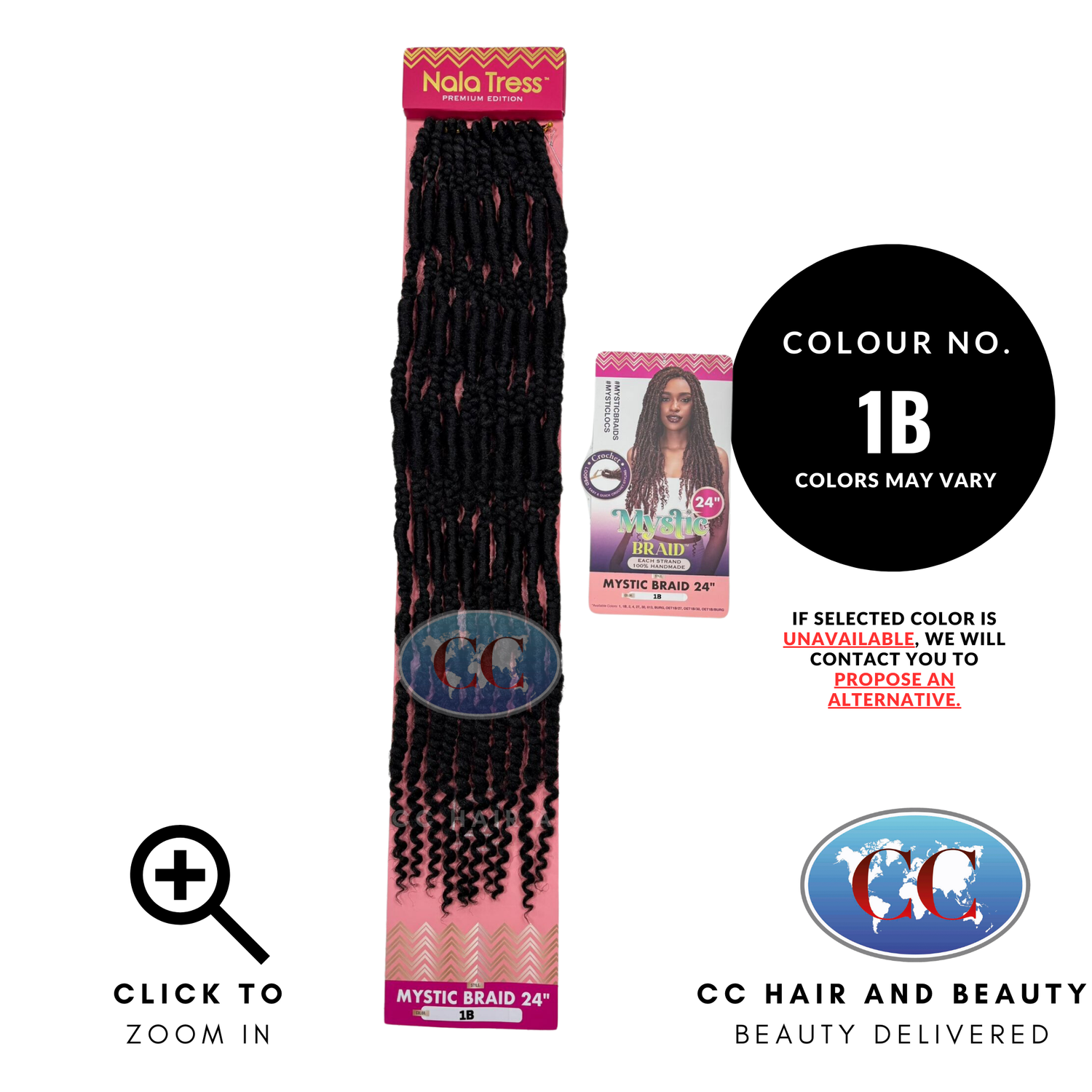 Janet Collect Crochet Braids Nala Tress Mystic Braid 24"-Colour 1B