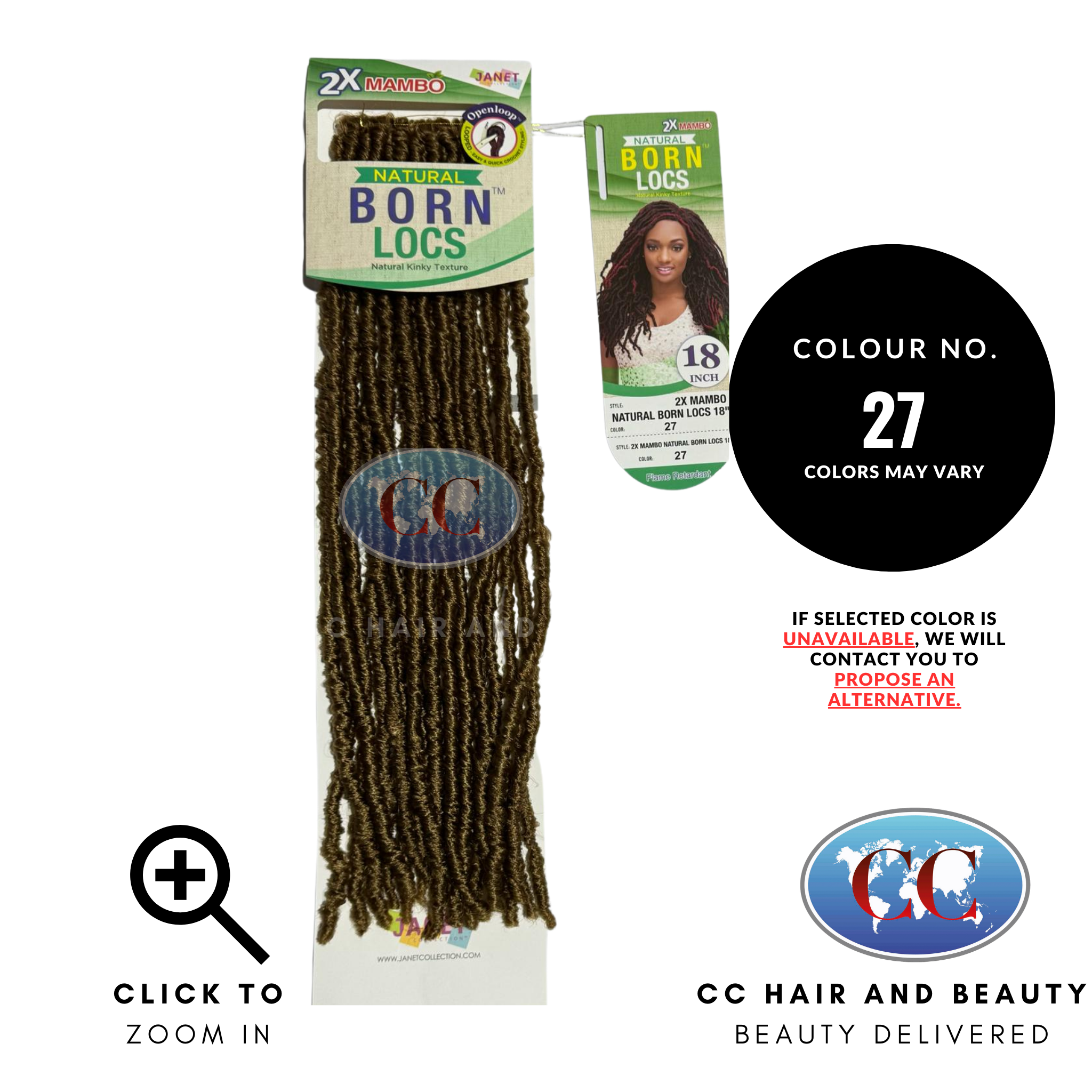 Janet Collection 2 X Mambo Natural Born Locs 18"-Colour 27