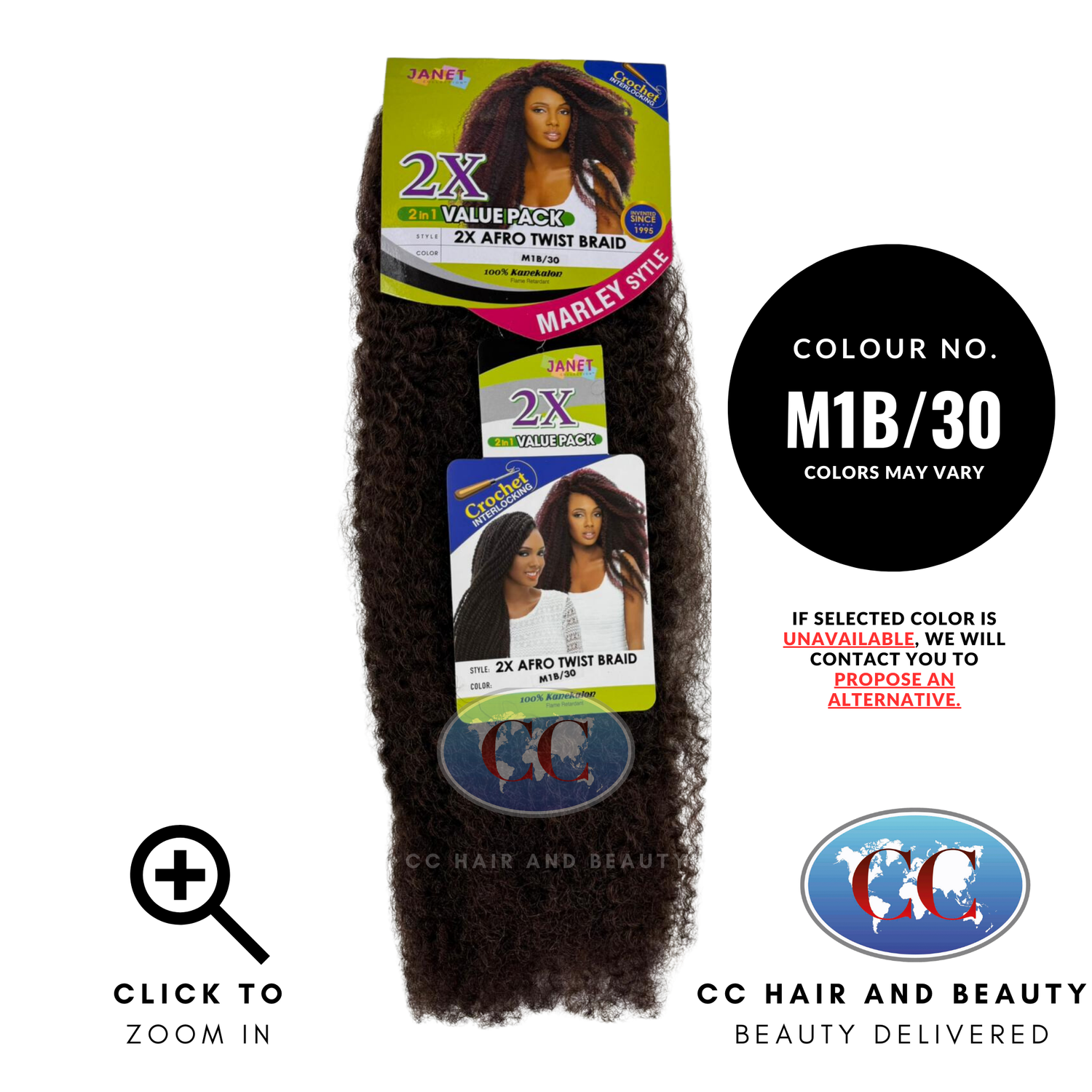 Janet Collection Afro Twist Braid-Colour M1B/30