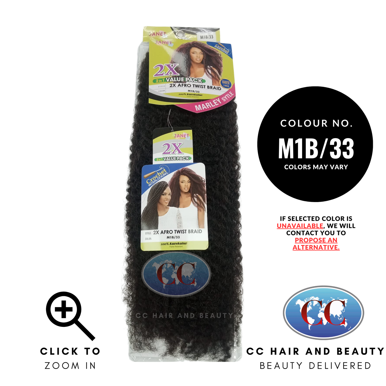 Janet Collection Afro Twist Braid-colour M1B/33