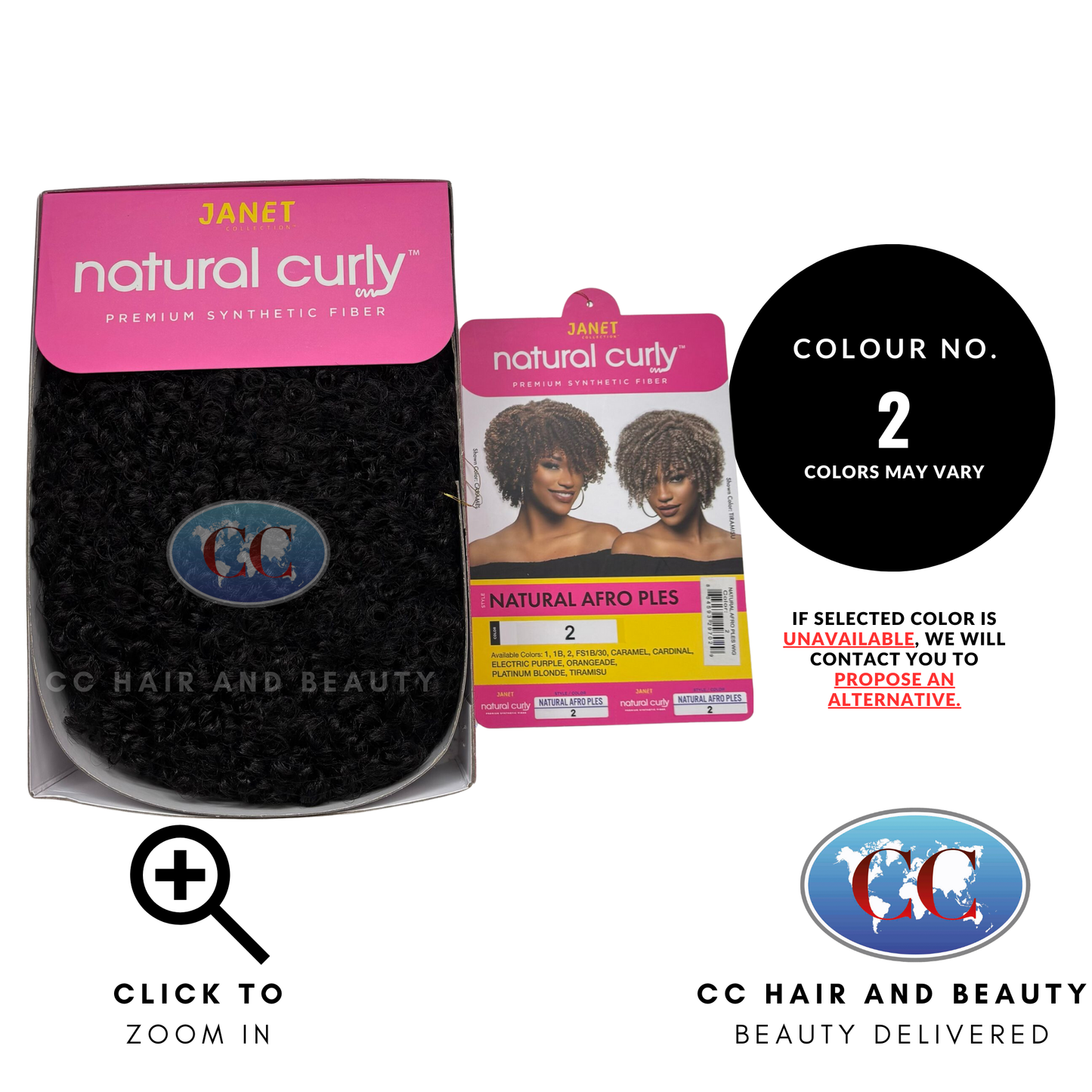 Janet Collection Natural Curly Premium Synthetic Hair- NATURAL AFRO PLES