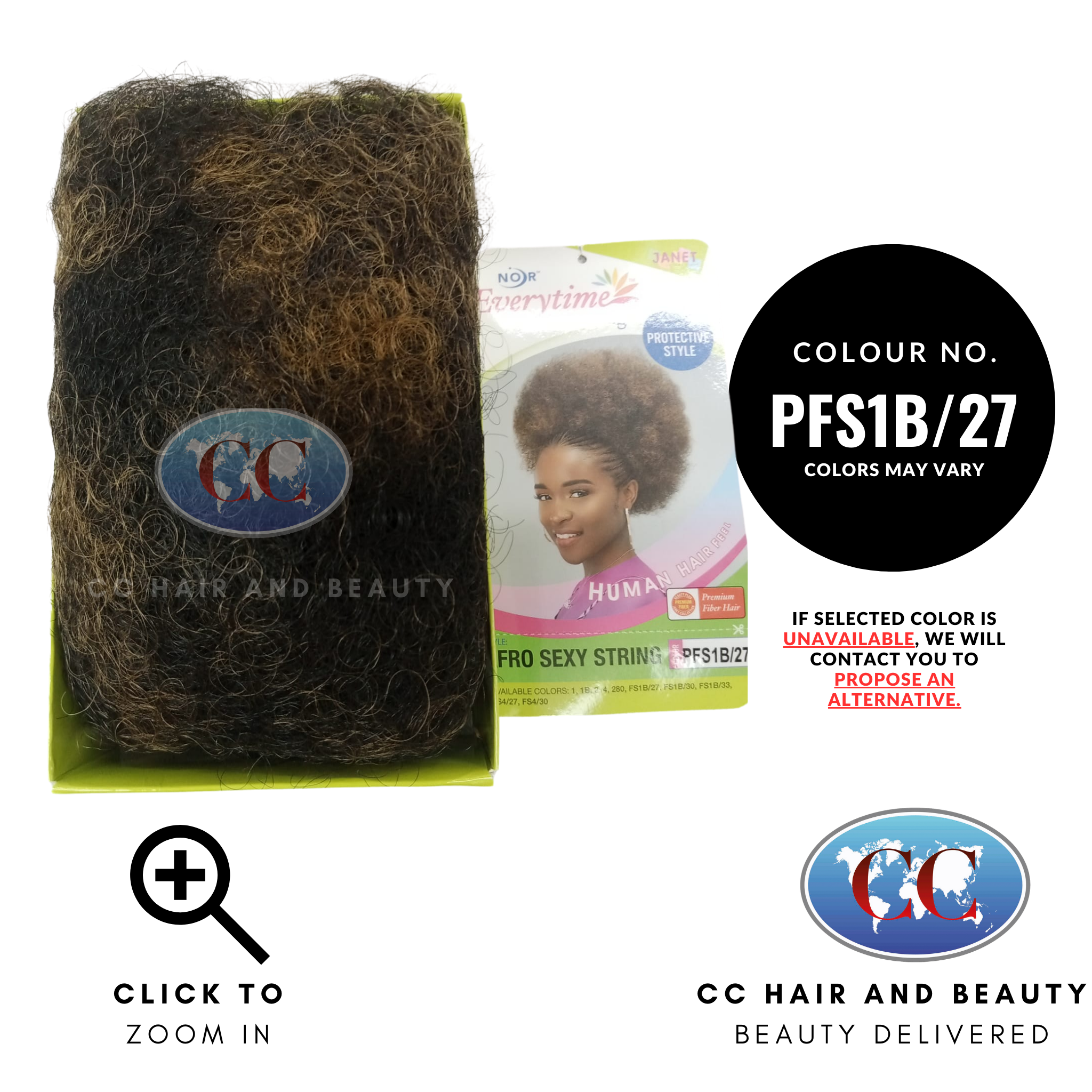 Janet Noir Everytime Afro Sexy Draw String-Colour PFS1B/27