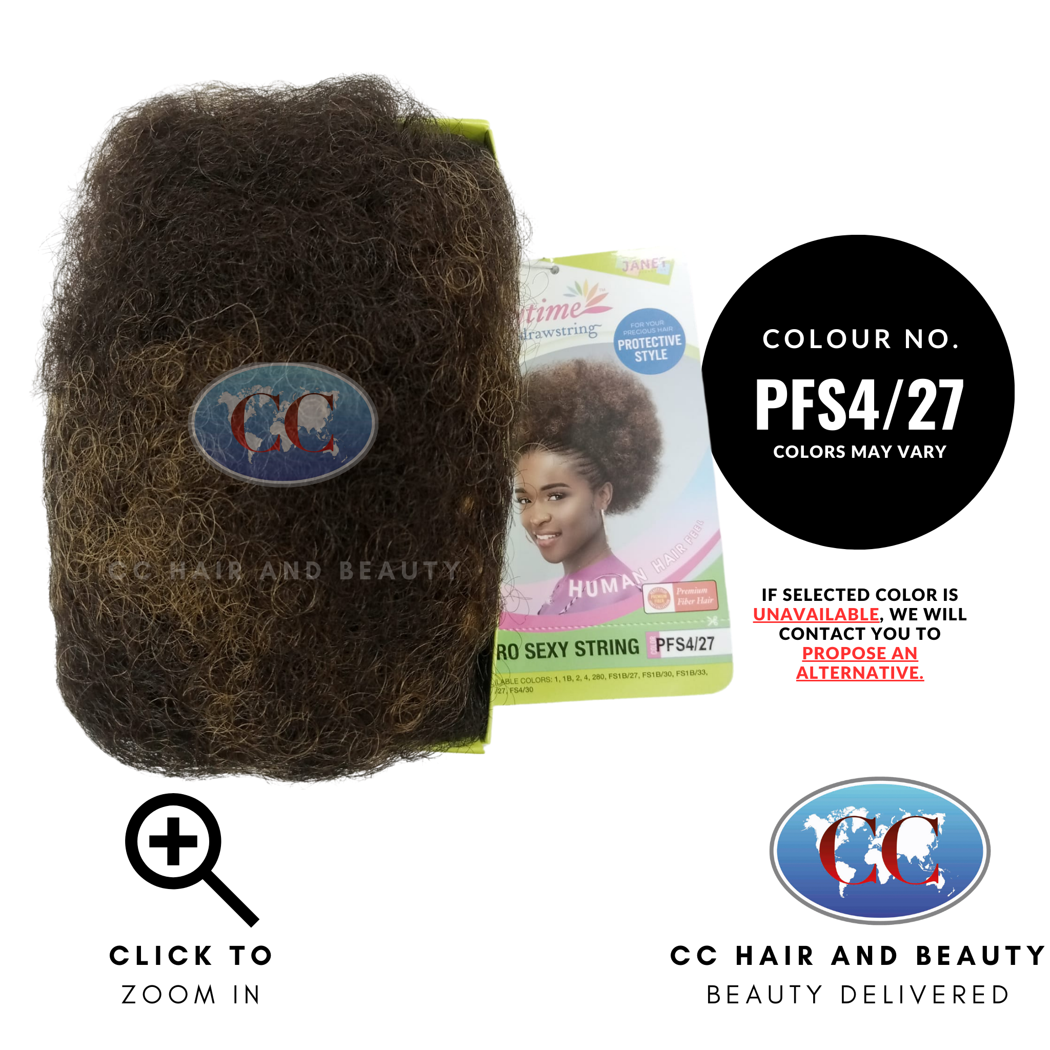 Janet Noir Everytime Afro Sexy Draw String-Colour PFS4/27