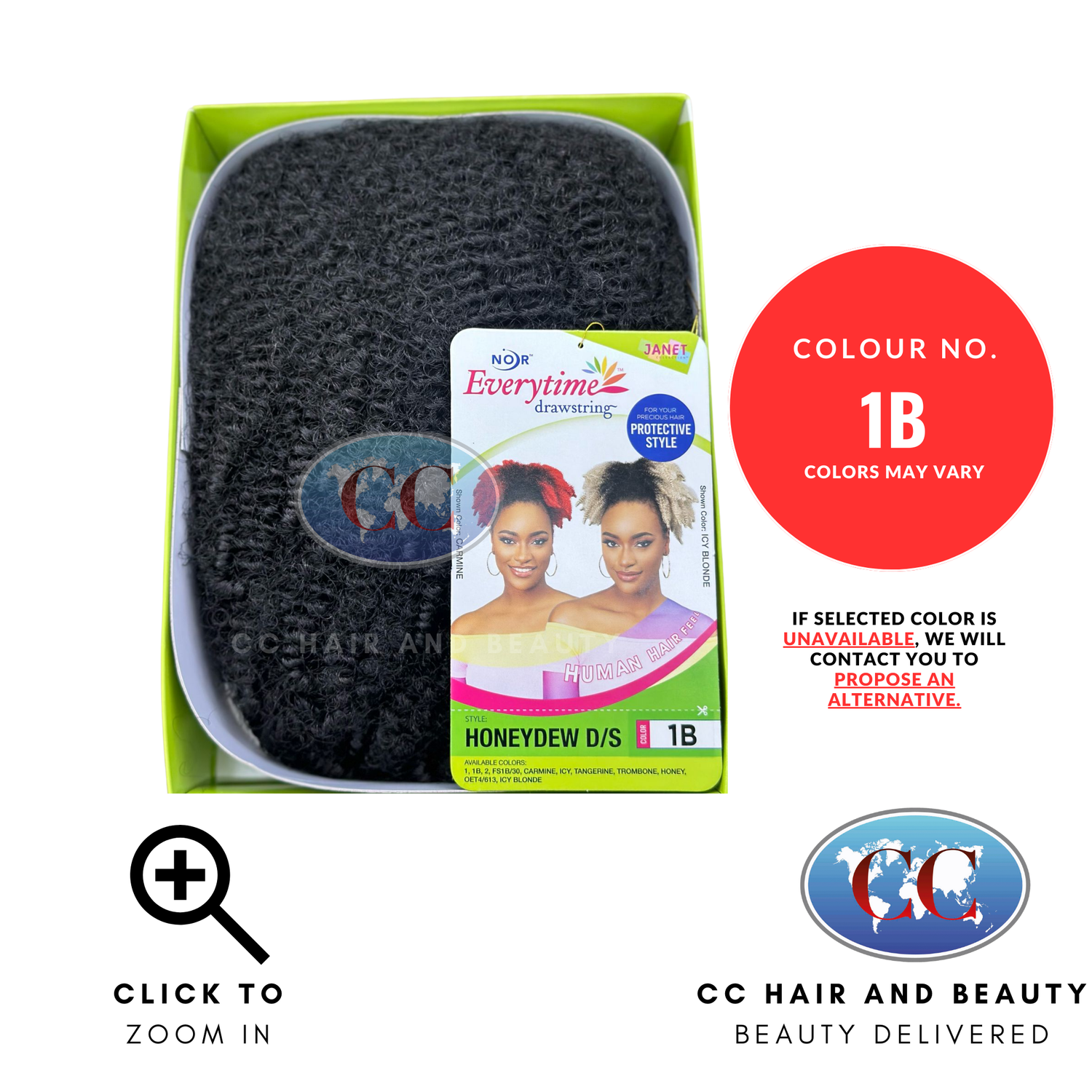 Janet Noir Honeydew D/S Ponytail-Colour 1B