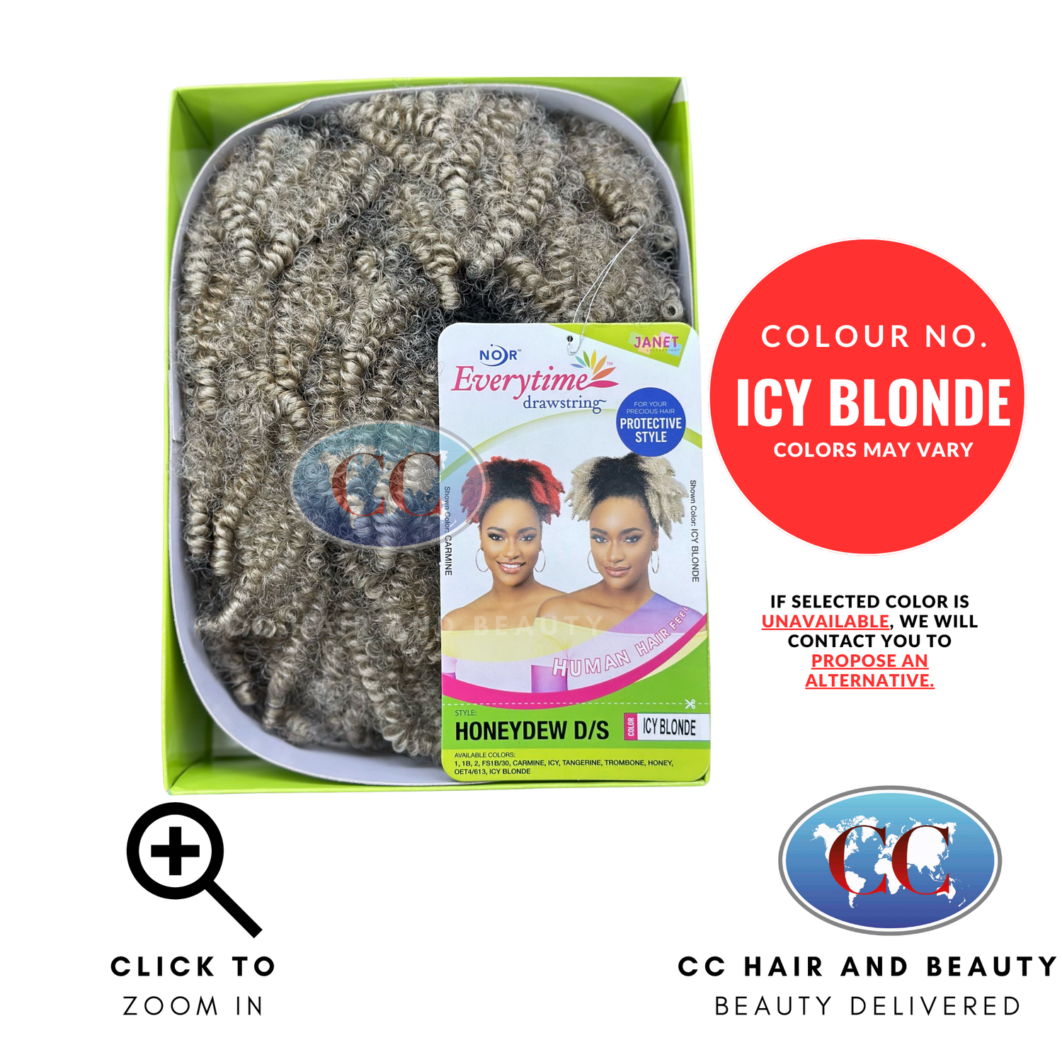 Janet Noir Honeydew D/S Ponytail-Colour ICY BLONDE