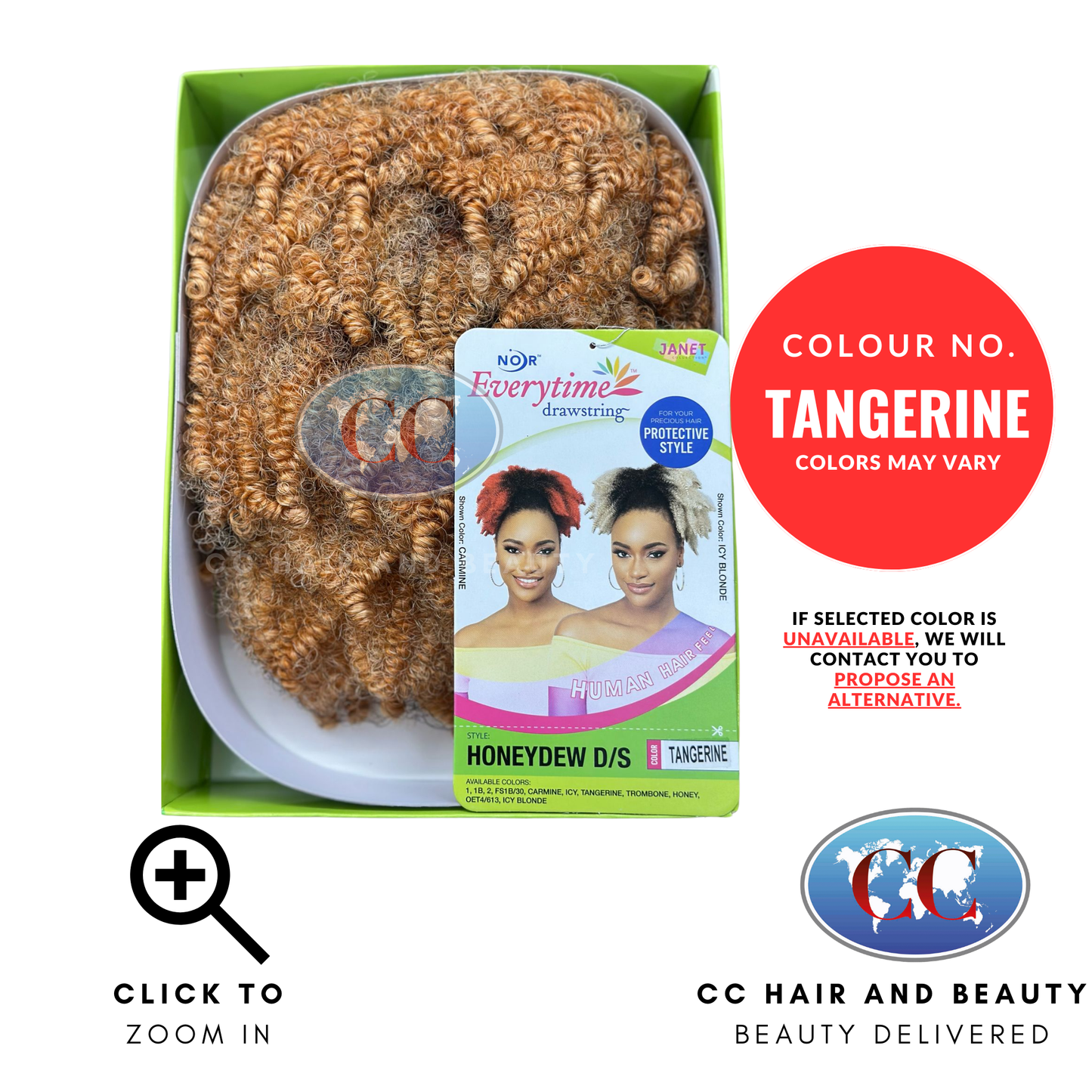 Janet Noir Honeydew D/S Ponytail-Colour TANGERINE