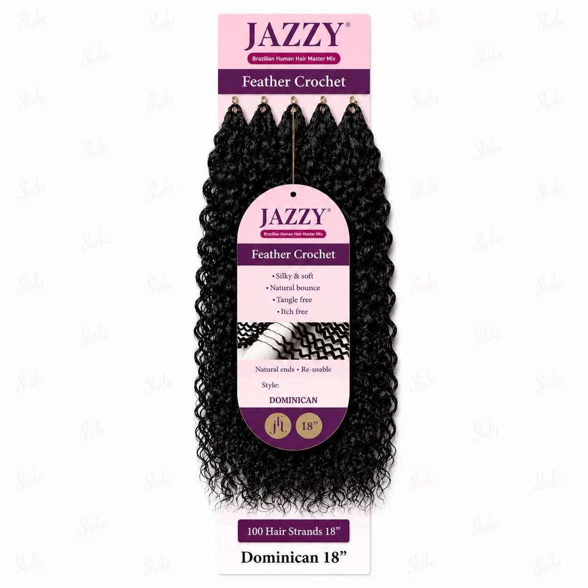 JAZZY Feather Crochet Hair Brazilian Human Hair Blend Crochet - Dominican 18"