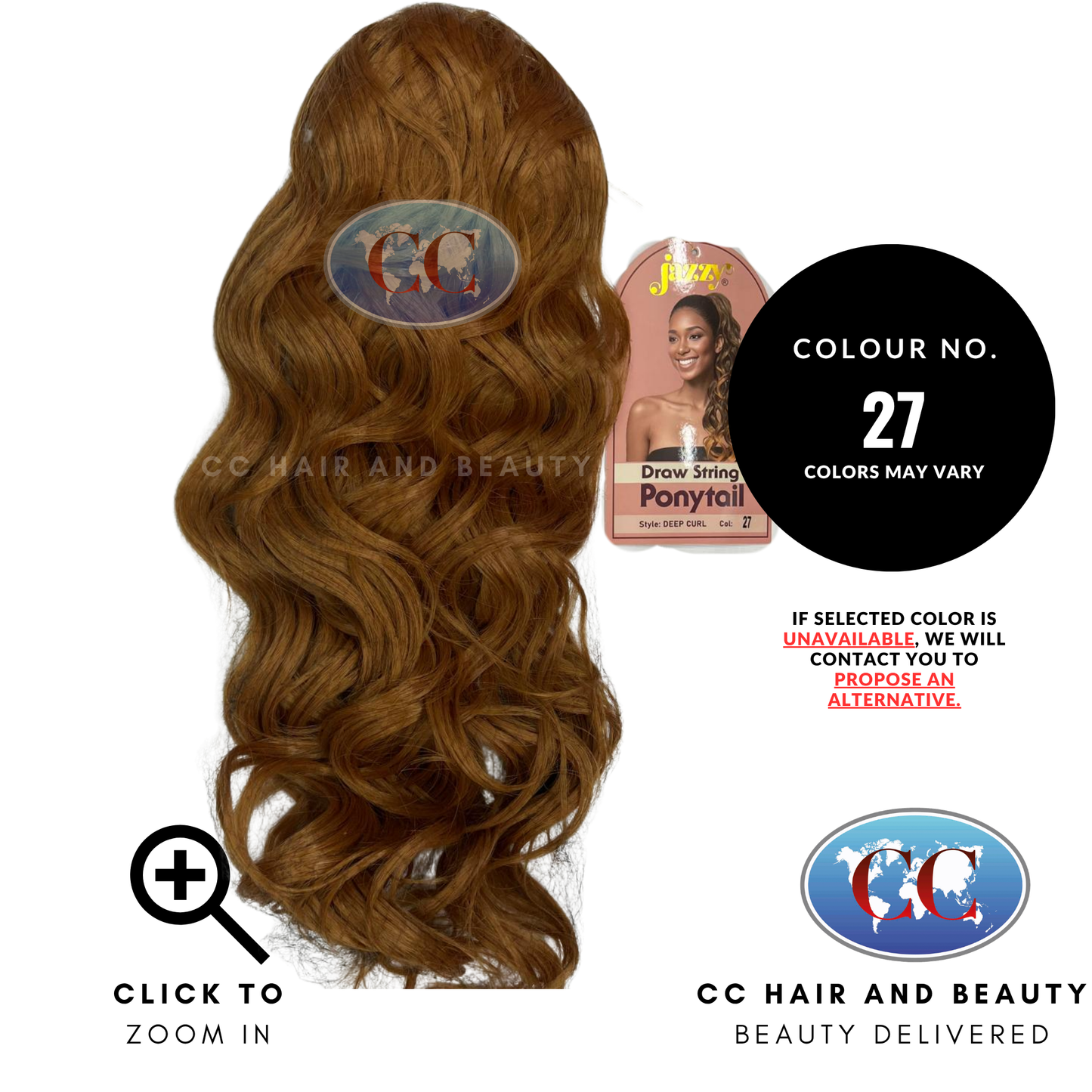 Jazzy Draw String Ponytail Deep Curl- 27