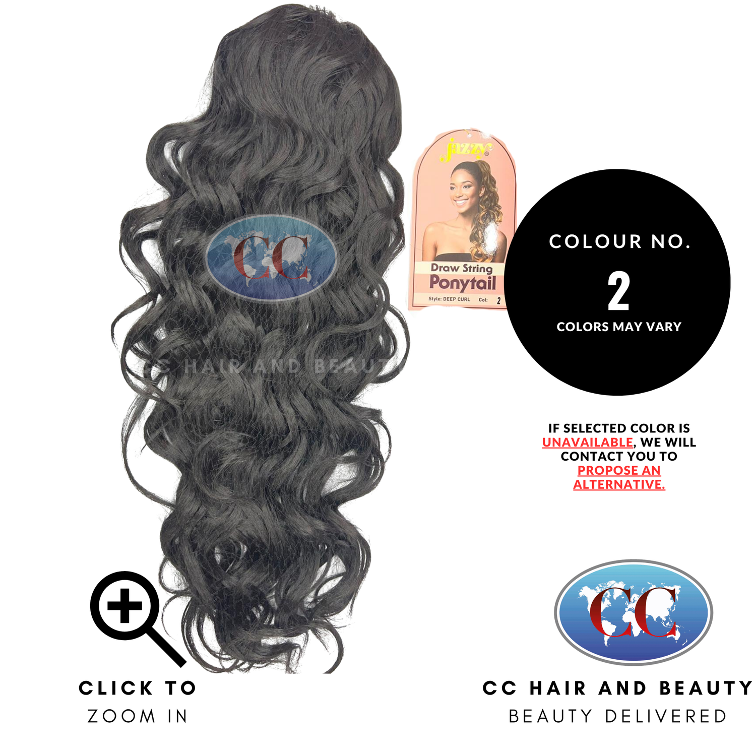 Jazzy Draw String Ponytail Deep Curl- 2