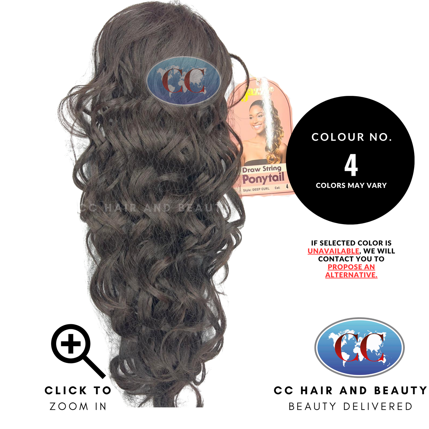 Jazzy Draw String Ponytail Deep Curl- 4
