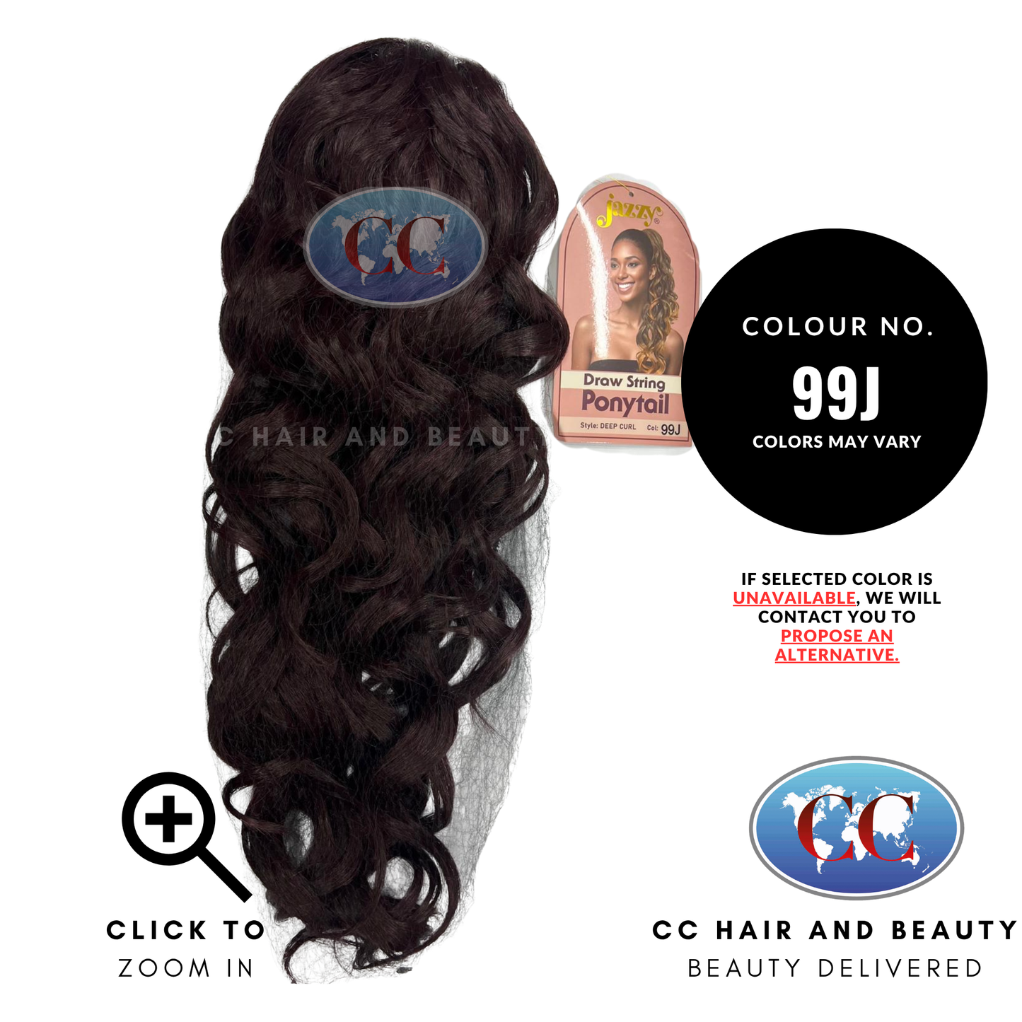 Jazzy Draw String Ponytail Deep Curl- 99J