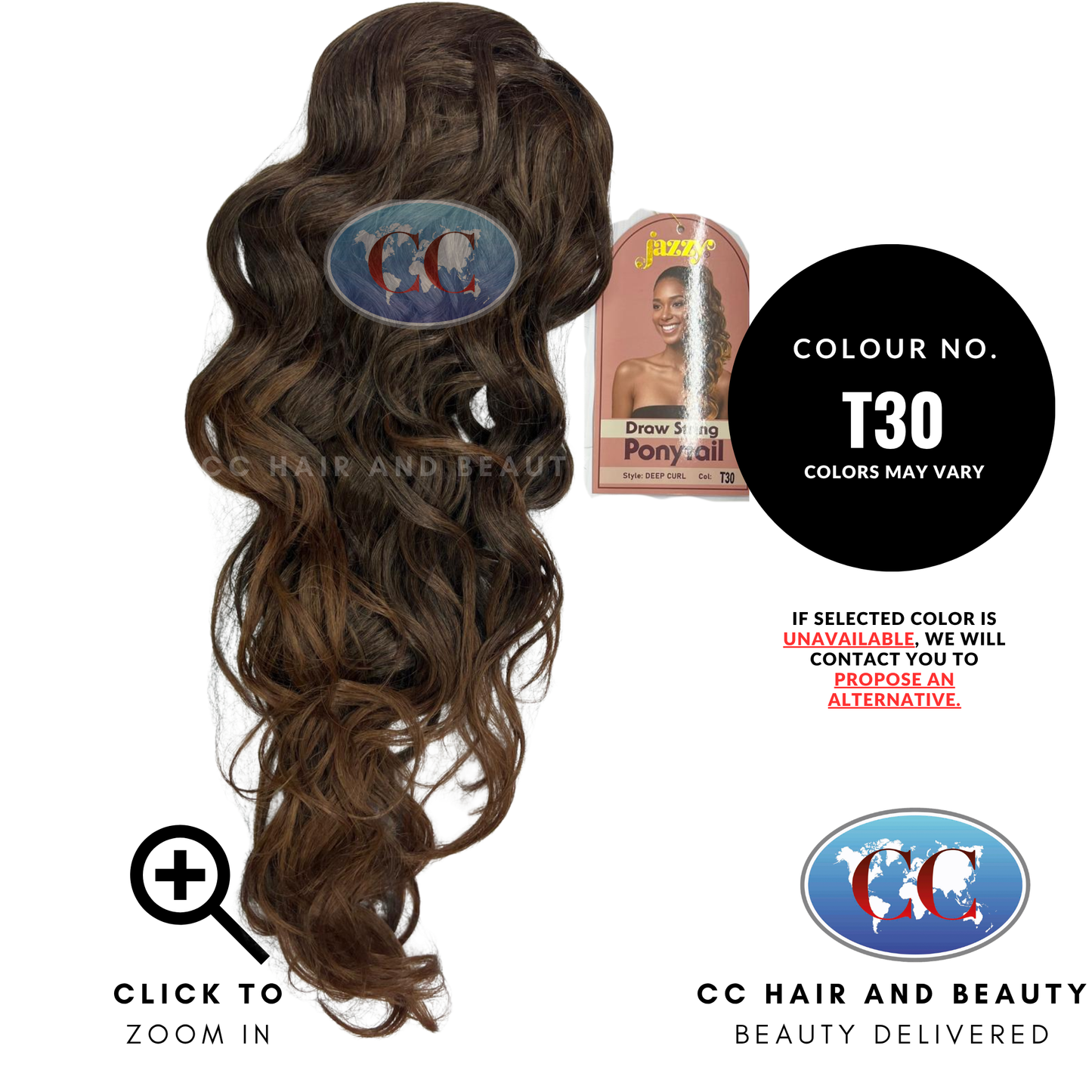 Jazzy Draw String Ponytail Deep Curl- T30