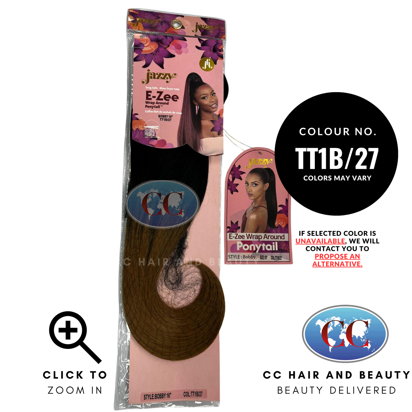 Jazzy E - Zee Wrap Around Ponytail Bobby 16"- TT1B/27