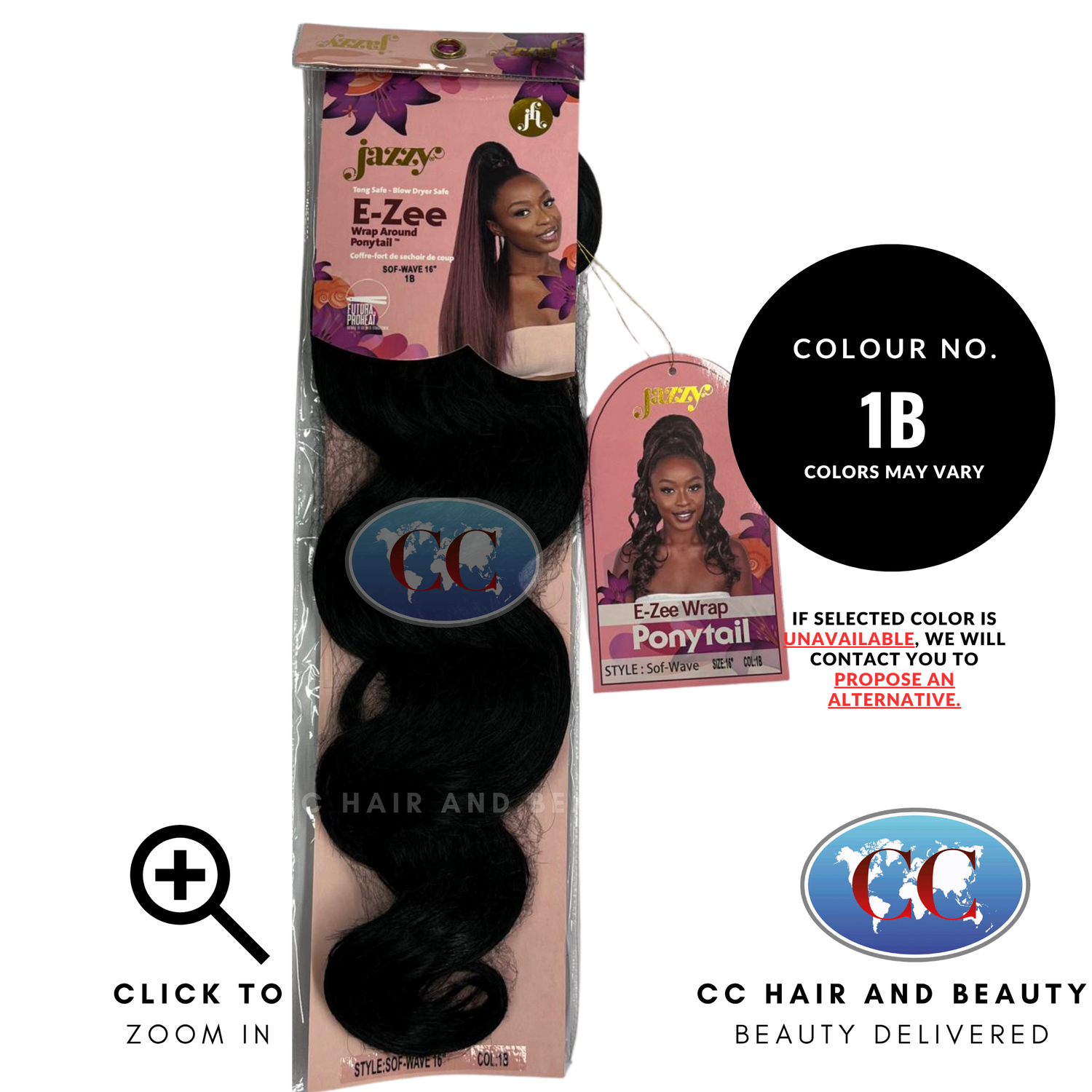 Jazzy E - Zee Wrap Around Ponytail Sof Wave 16"- 1B