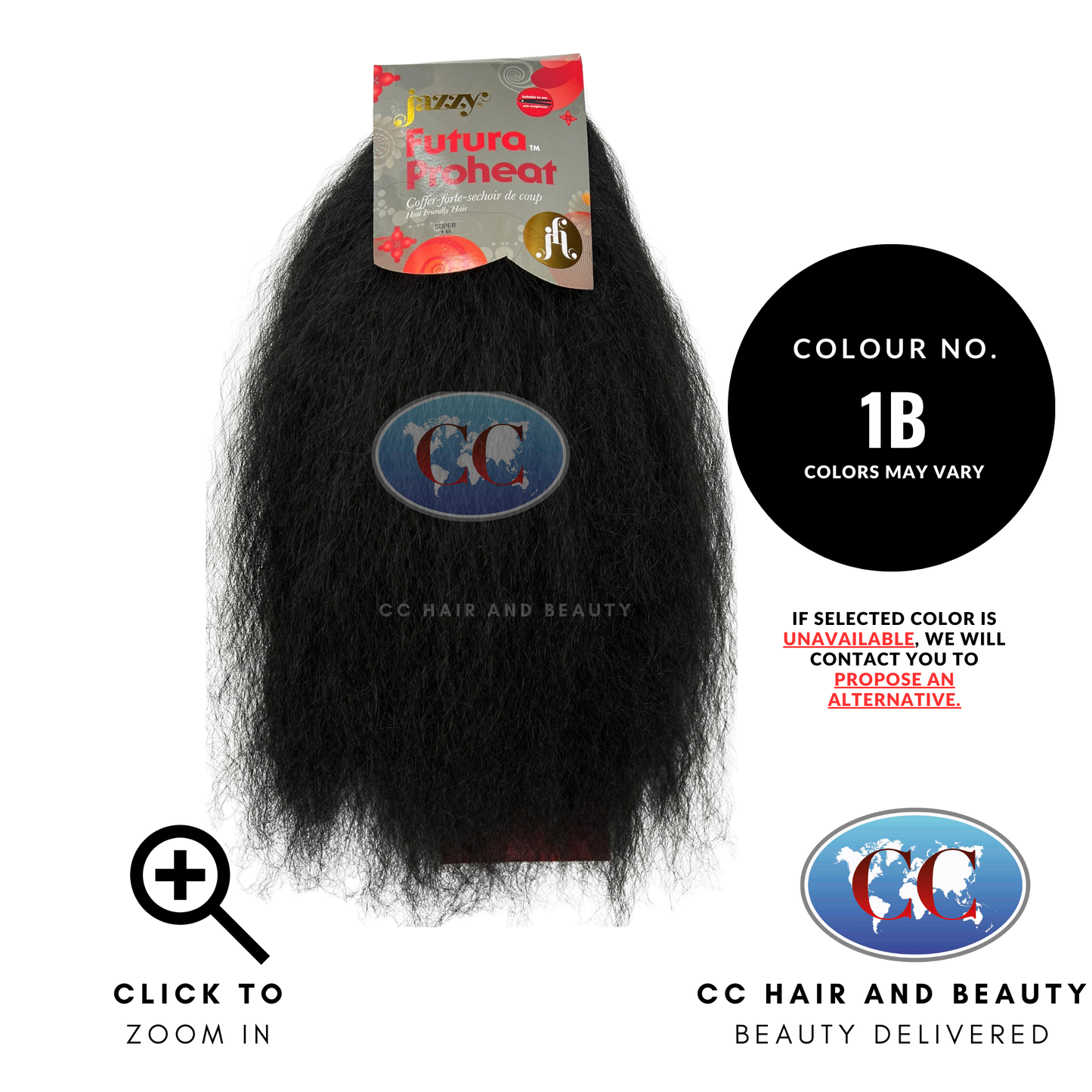 Jazzy Futura ProHeat Synthetic Weave Hair - Super-Color-1B