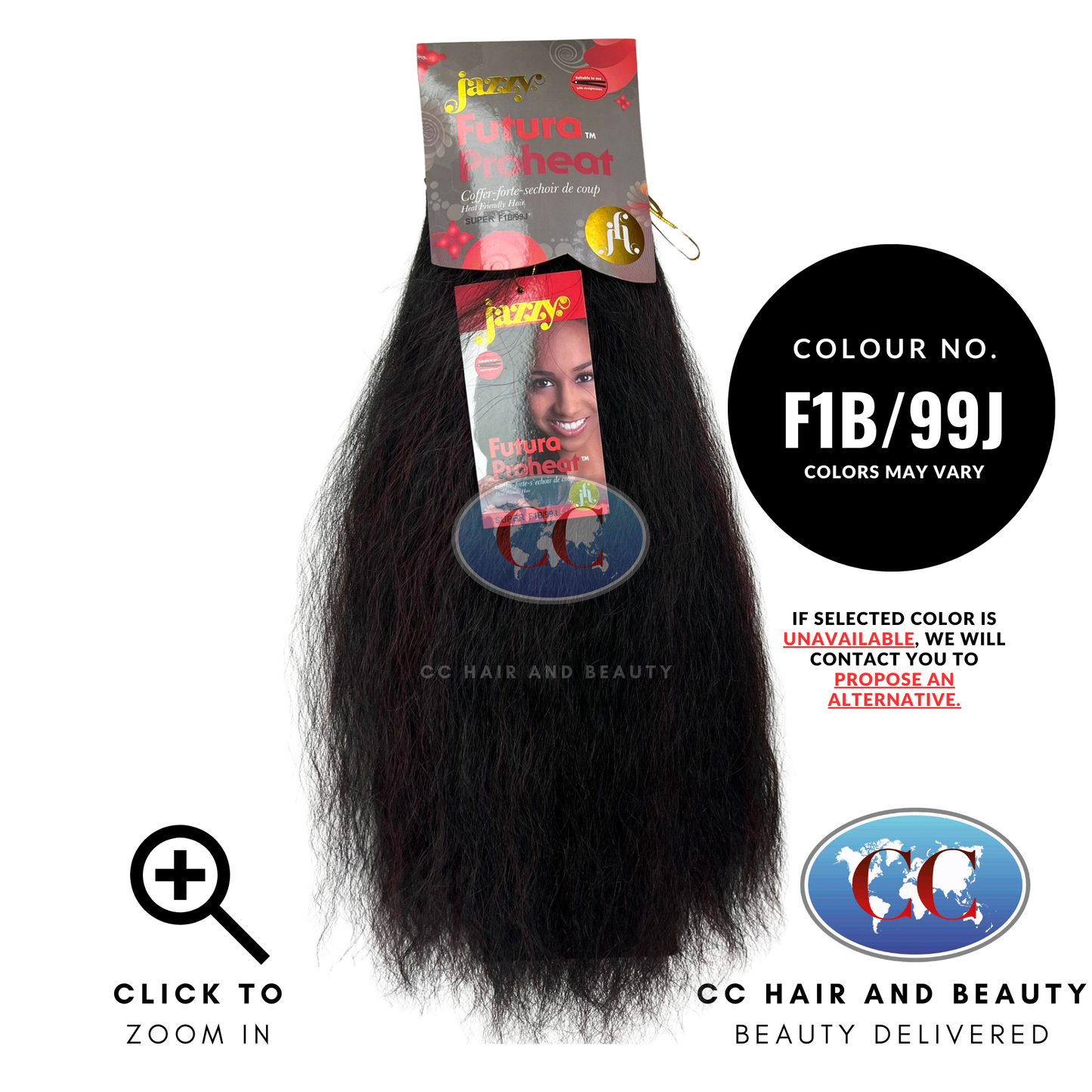 Jazzy Futura ProHeat Synthetic Weave Hair - Super-Color-F1B/99J