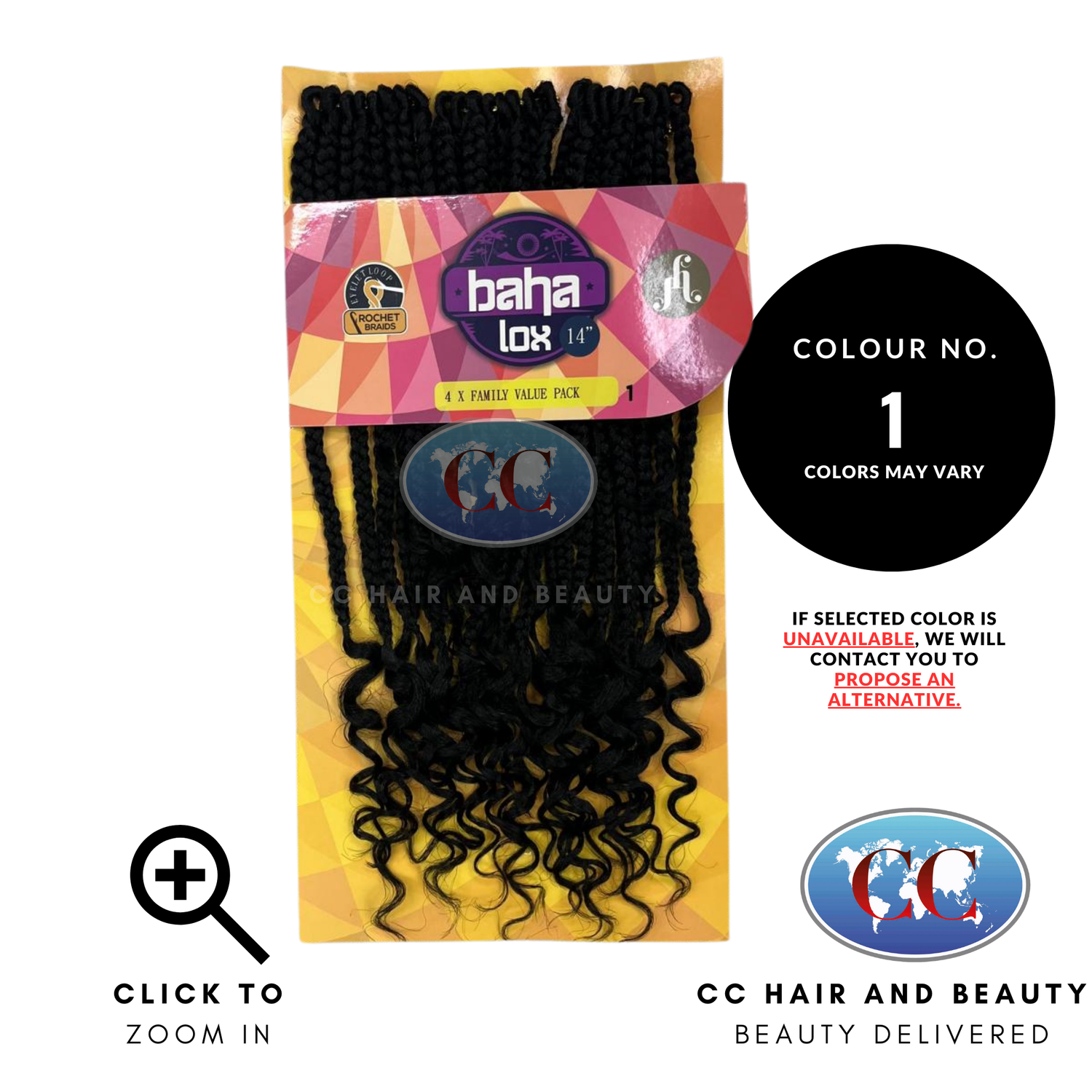 Jazzy Hair Baha Box Lox 4x Family Value Pack 14"-Colour 1