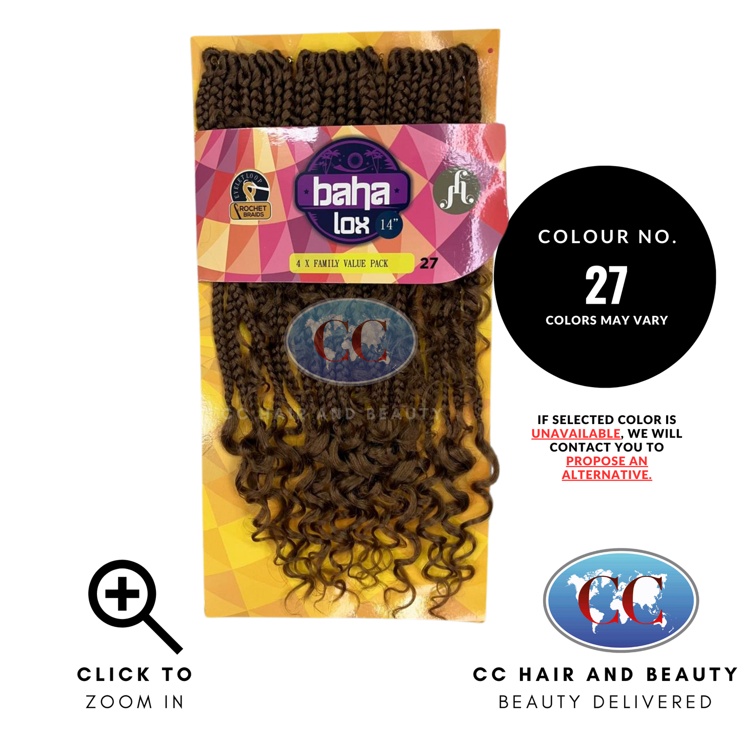 Jazzy Hair Baha Box Lox 4x Family Value Pack 14"-Colour 27
