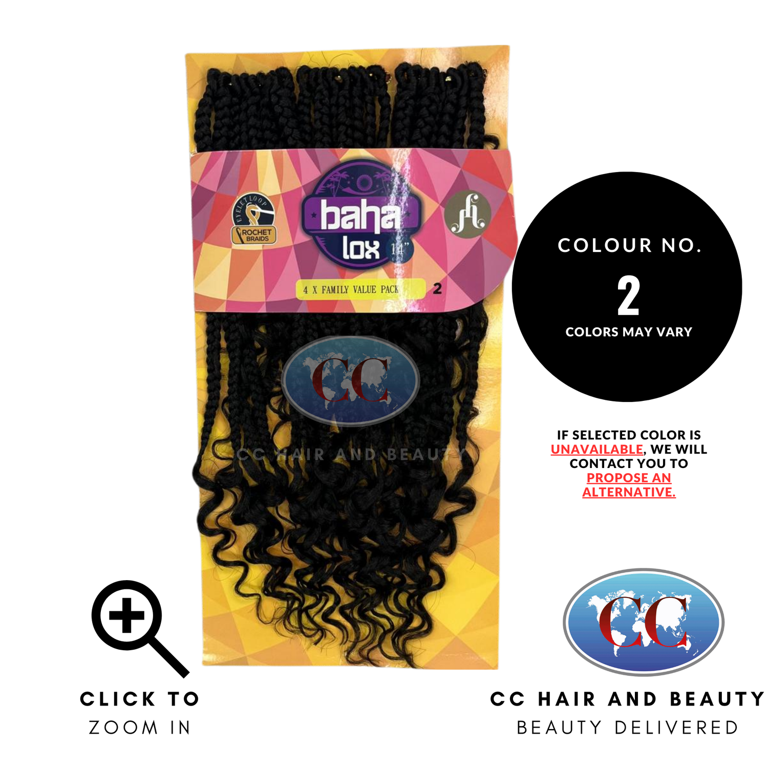 Jazzy Hair Baha Box Lox 4x Family Value Pack 14"-Colour 2